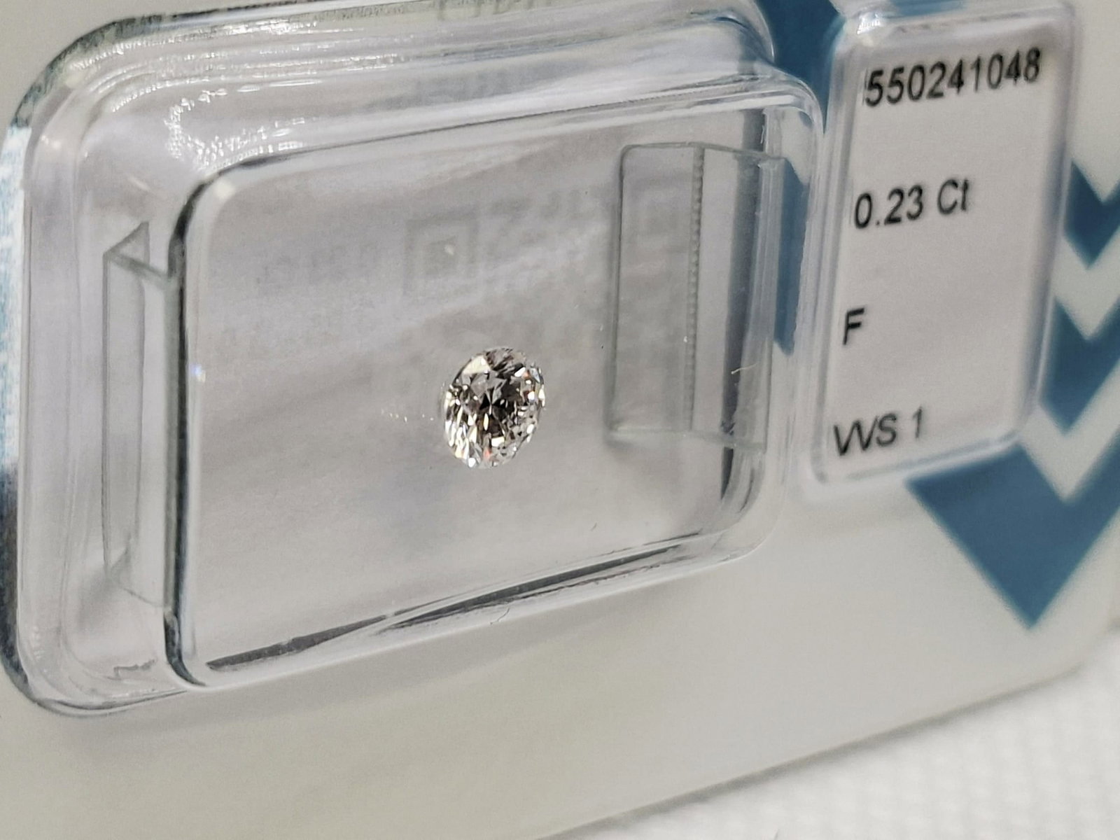 0.46 CTW Pair Round Brilliant Diamonds (0.23 CT Each) - F Color - VVS1 Clarity - IGI Certified (Seal - 5