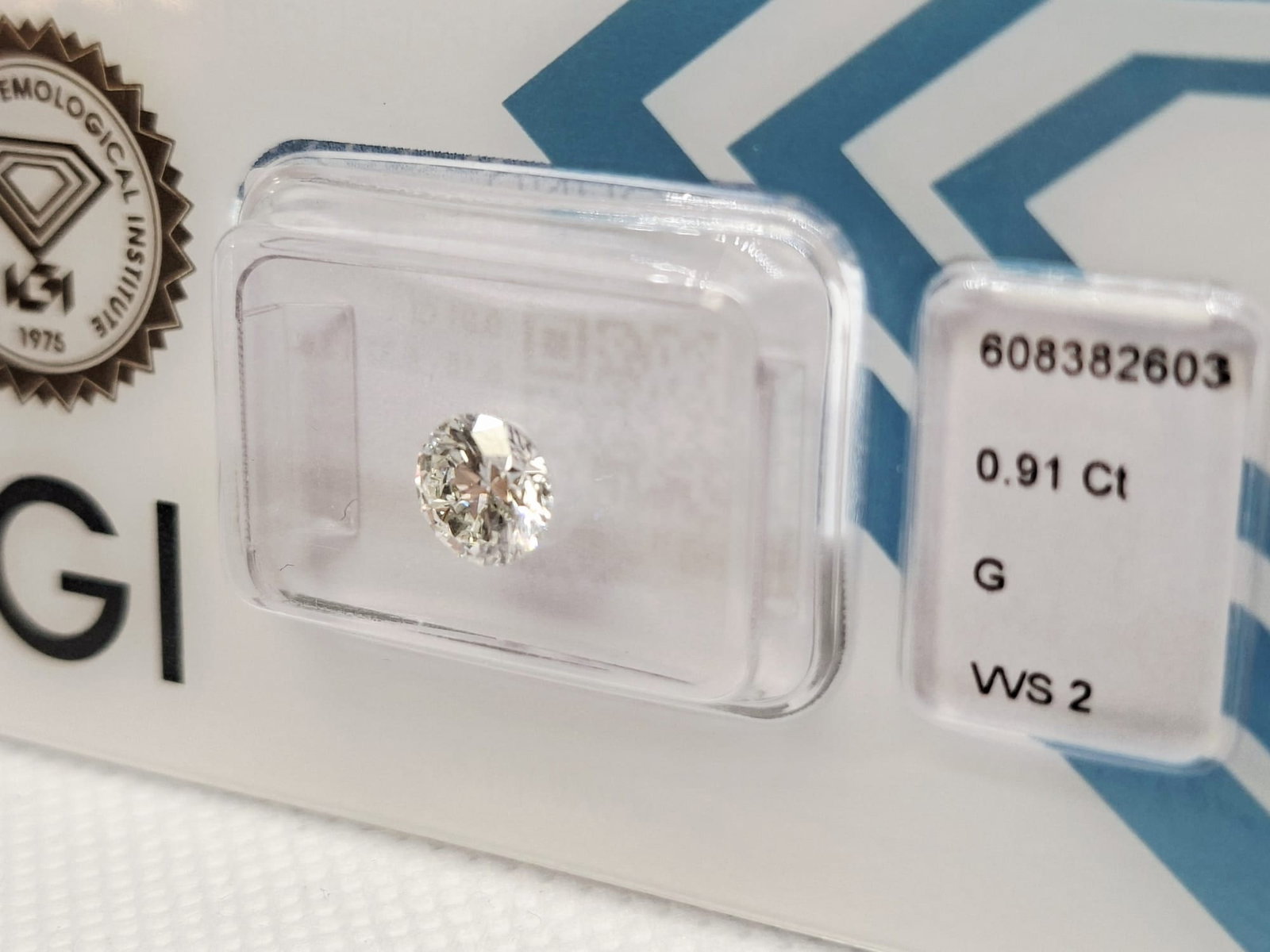 0.91 CT Natural Round Brilliant Diamond G VVS2 IGI Certified Sealed CertiCard - 5