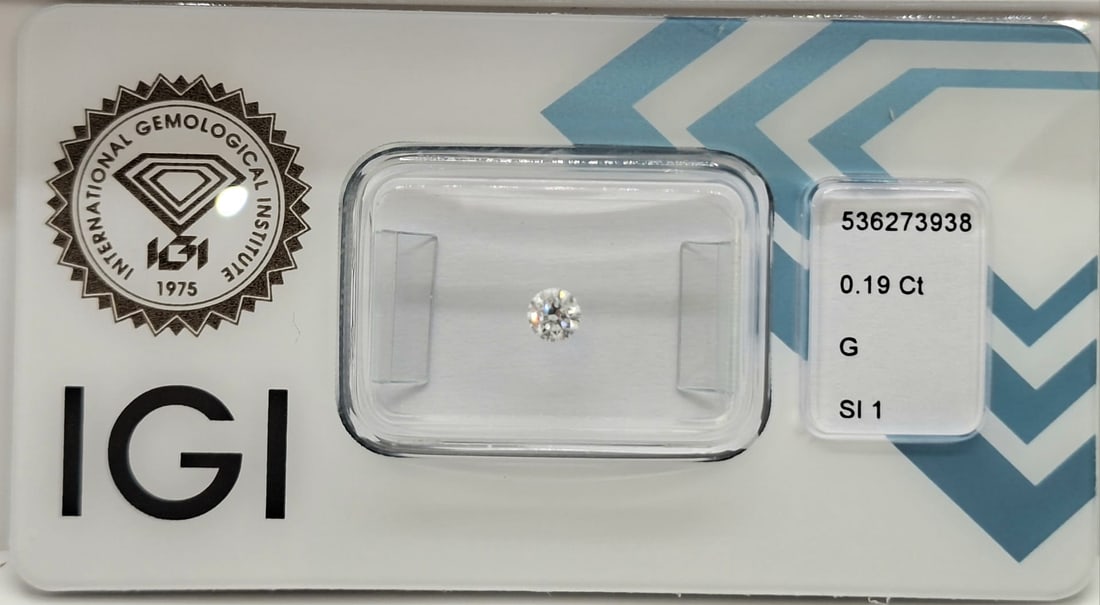 0.57 TCW Parcel of 3 Natural Round Brilliant Diamonds G SI1 IGI Certified Sealed - 9