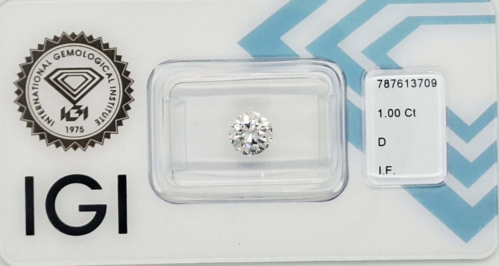1.00 CT Natural Round Brilliant Diamond D IF Colorless Flawless IGI Certified Sealed CertiCard - 4