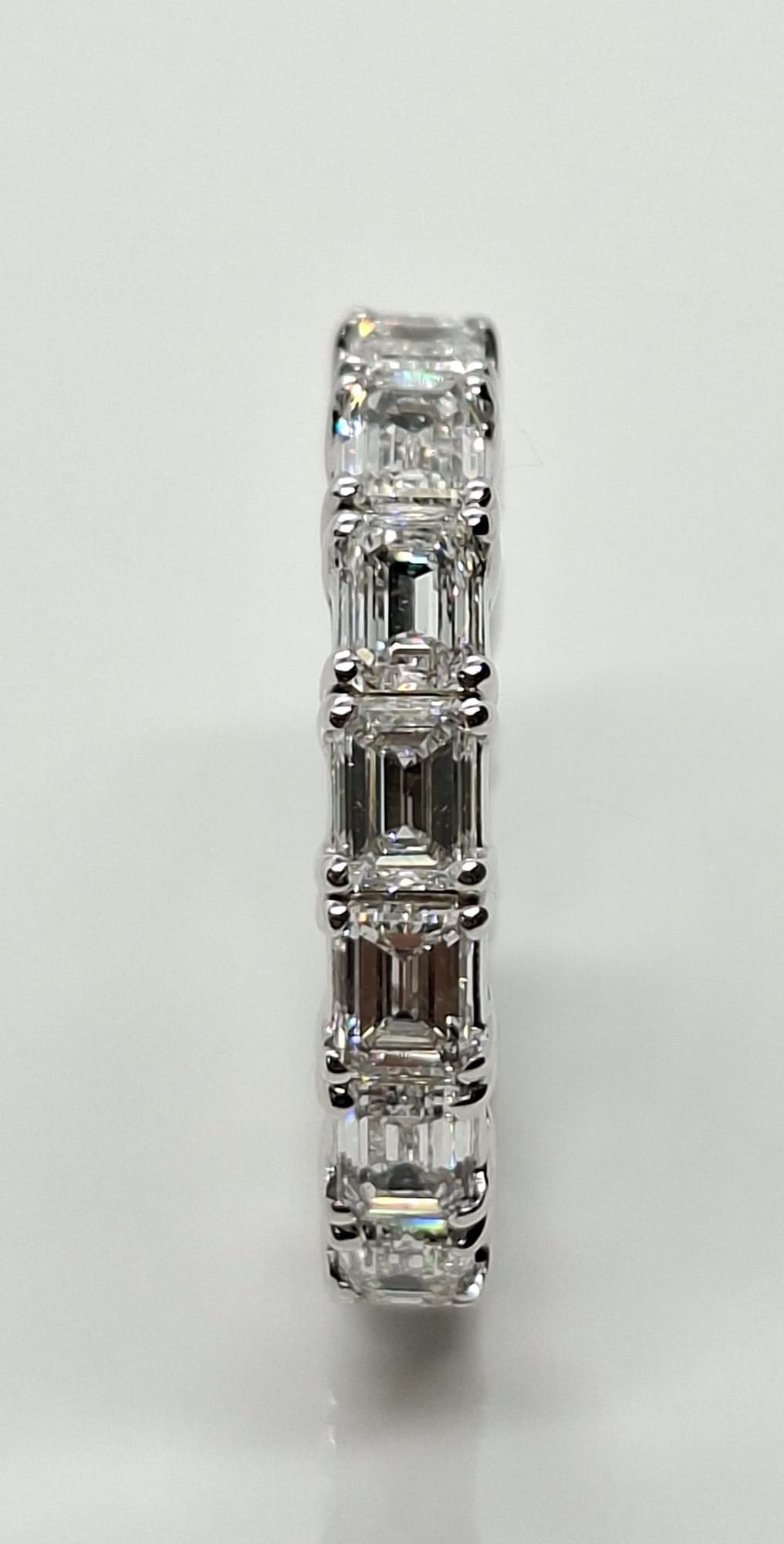 Exquisite 4.77 CTW Emerald Cut Diamond Eternity Band in 18K White Gold - 6
