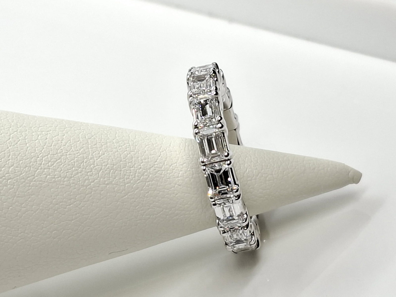 Exquisite 4.77 CTW Emerald Cut Diamond Eternity Band in 18K White Gold - 7