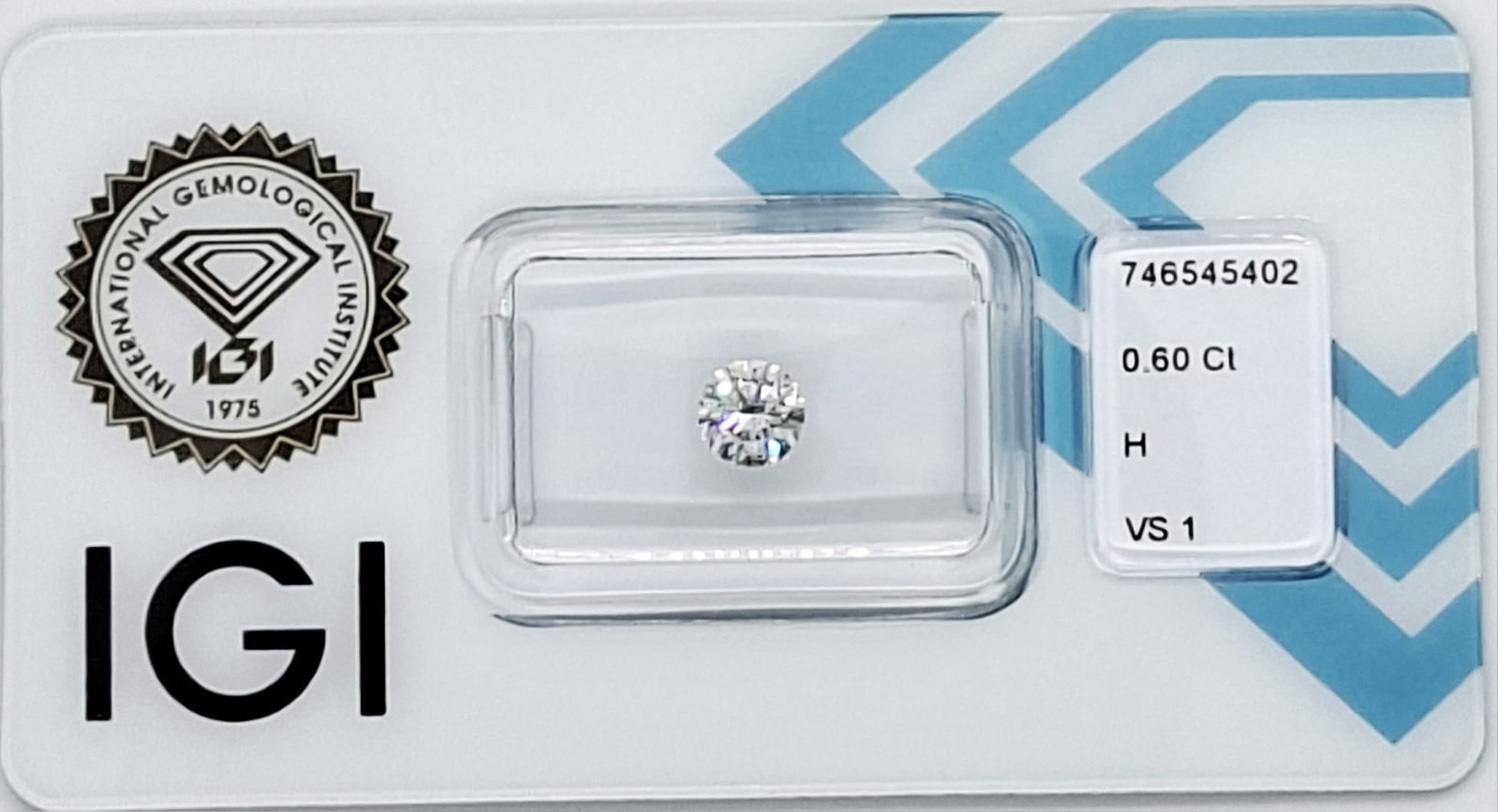 0.60 CT Natural Diamond H VS1 Ideal Cut 3EX IGI Certified Sealed - 4