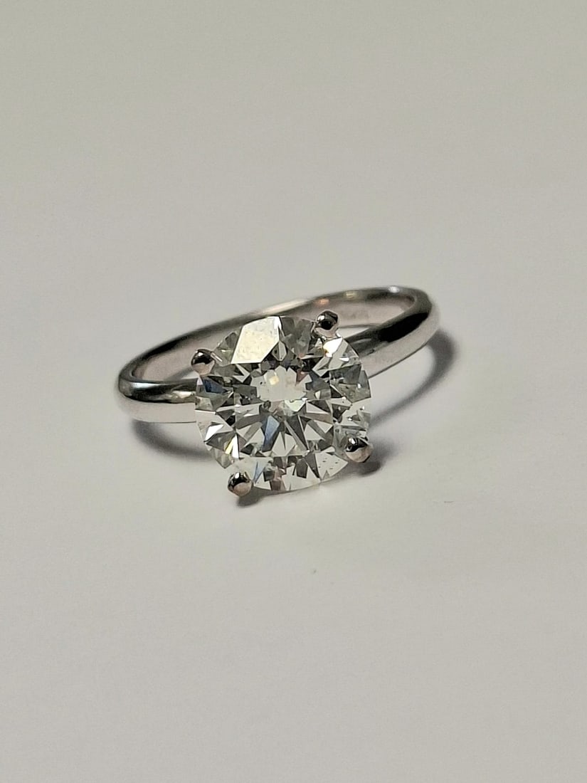 3.05 CT Round Brilliant Natural Diamond Engagement Ring I SI2 Excellent Cut IGI Certified - 3