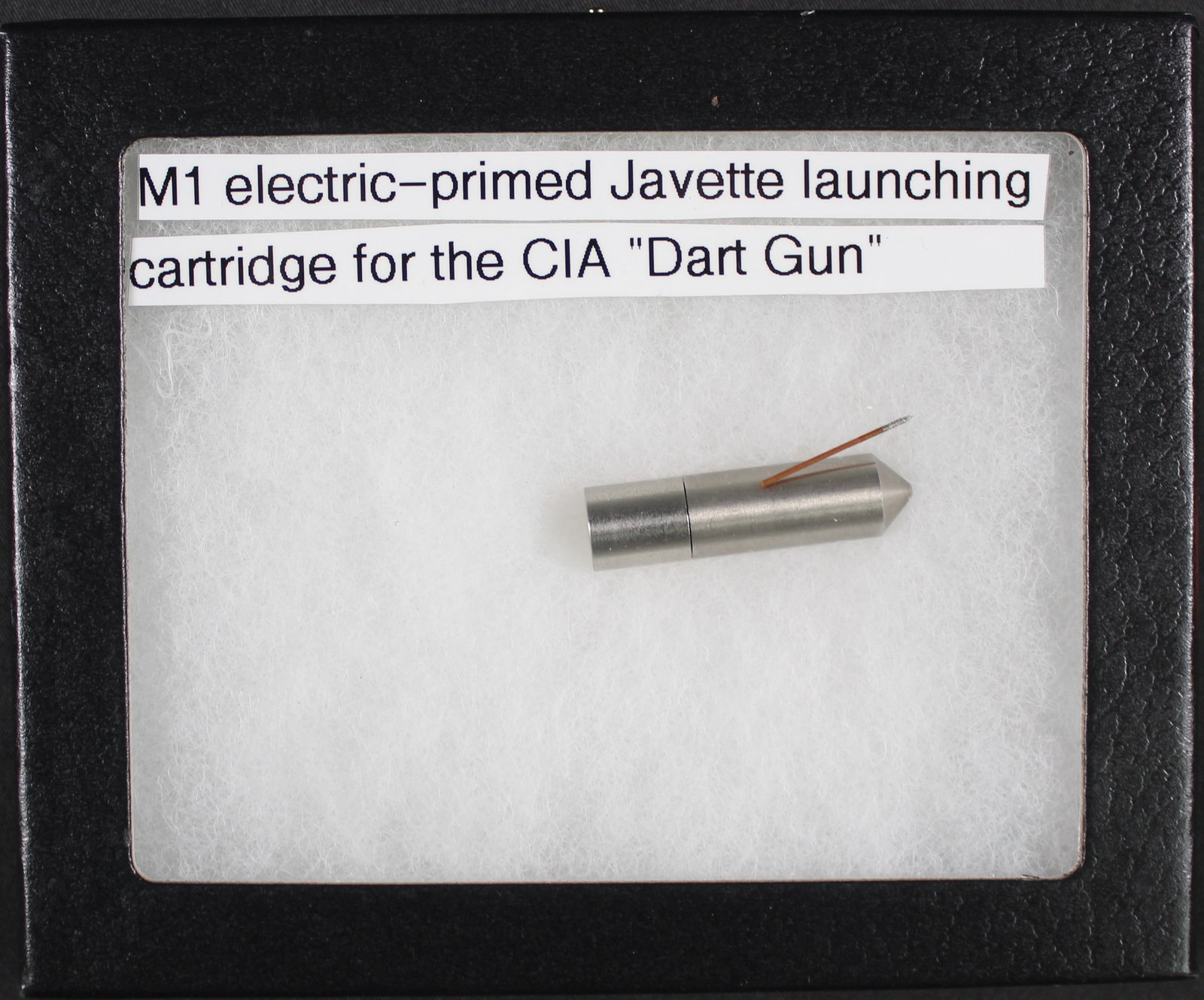 Riker Box with CIA "Dart Gun" Electric-Primed Javette Launching Cartridge by MB Associates (FMI): Estimated shipping parcel size (LxWxH) 10 inches x 6 inches x 4 inches. Please note, shipping estimates are provided for LiveShipping calculations only and may vary based on weight and location. The