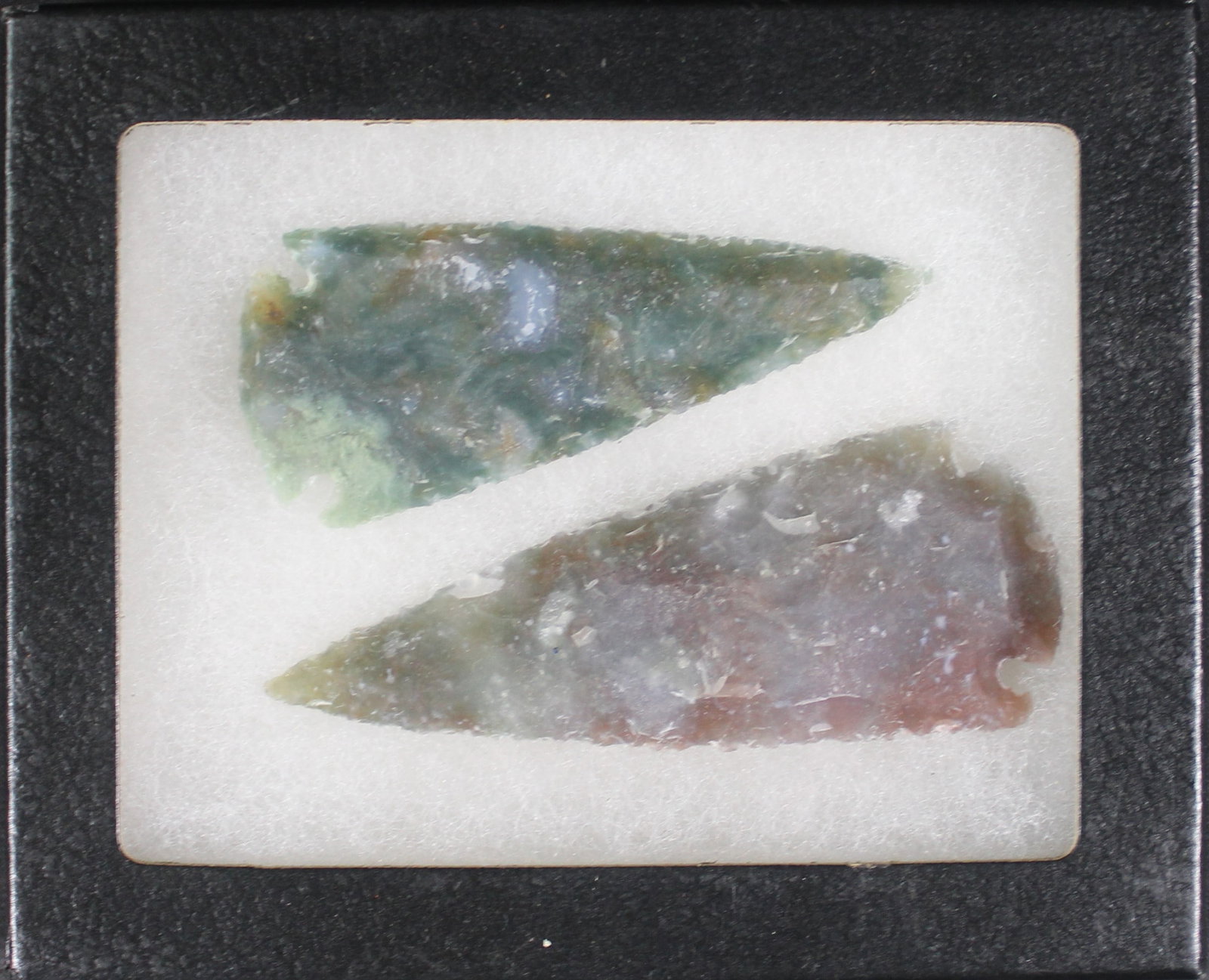 Group Lot of Two Large Arrow Heads in a Riker Box (FMI): Estimated shipping parcel size (LxWxH) 10 inches x 6 inches x 4 inches. Please note, shipping estimates are provided for LiveShipping calculations only and may vary based on weight and location. The