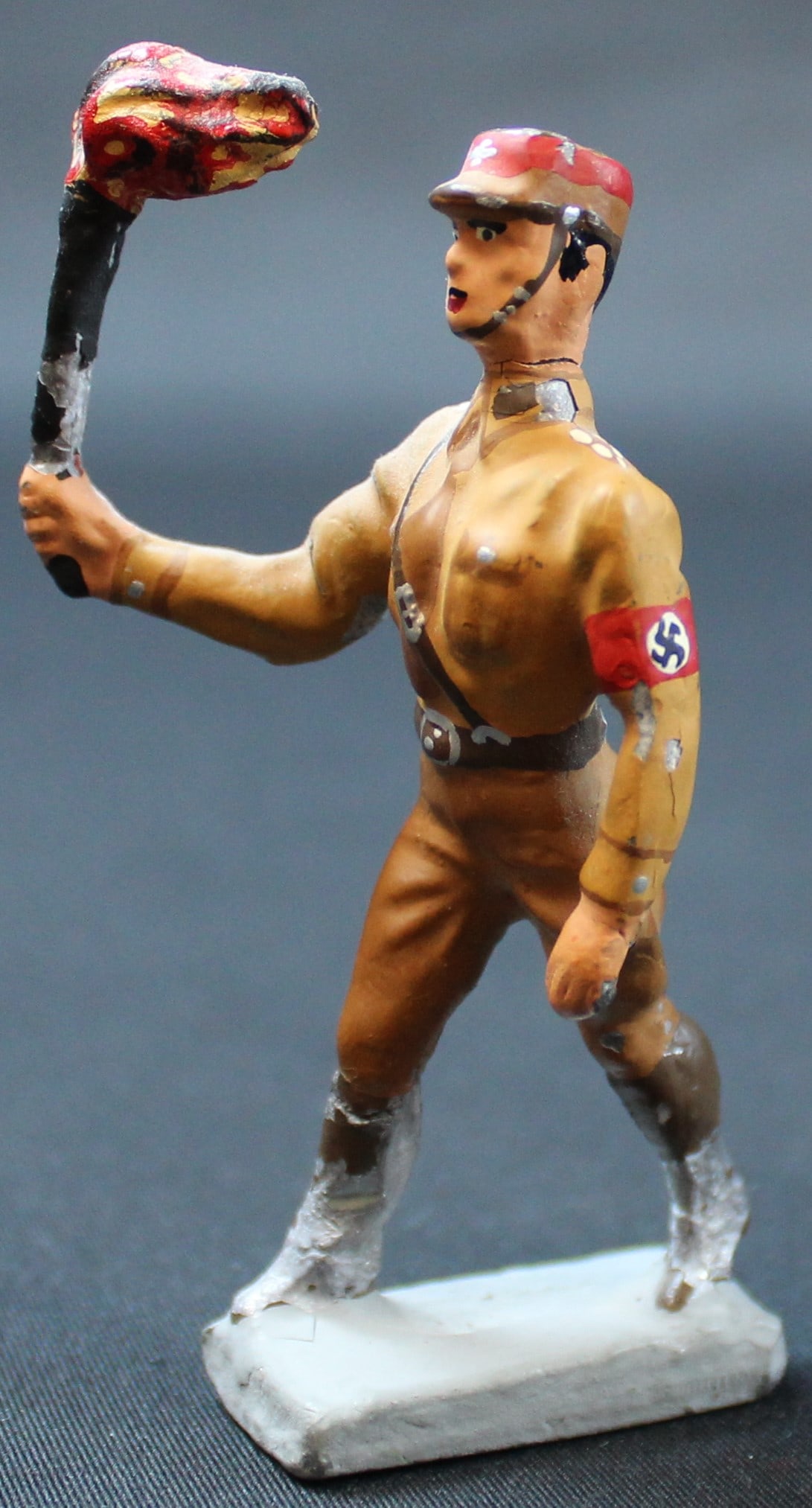 Small WW2 German "Brown Shirt" NSDAP Party Member Carrying Olympic Torch (MME) (1 of 7)