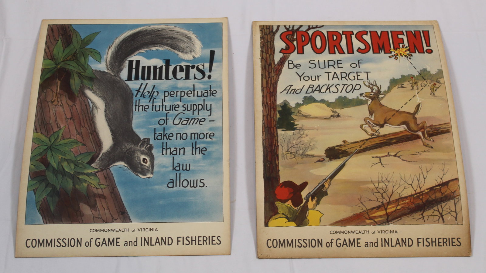 Group Lot of Four Vintage Virginia Commission of Game and Inland Fisheries Posters c.1900 (BJT) - 4