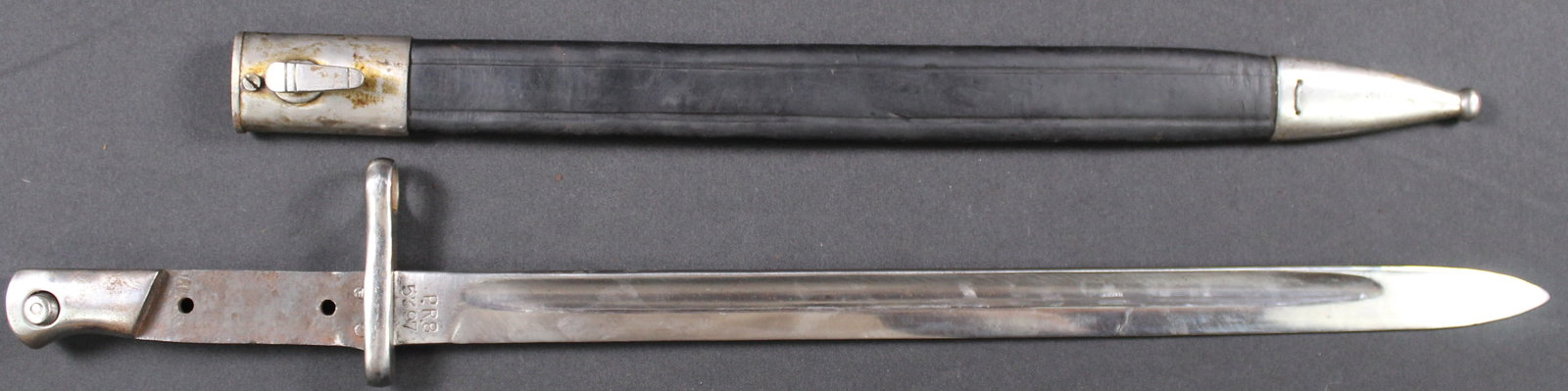 Large Mauser Style Bayonet and Sheath Embossed "Artillery" (JAA): Estimated shipping parcel size (LxWxH) 24 inches x 6 inches x 6 inches. Please note, shipping estimates are provided for LiveShipping calculations only and may vary based on weight and location. The