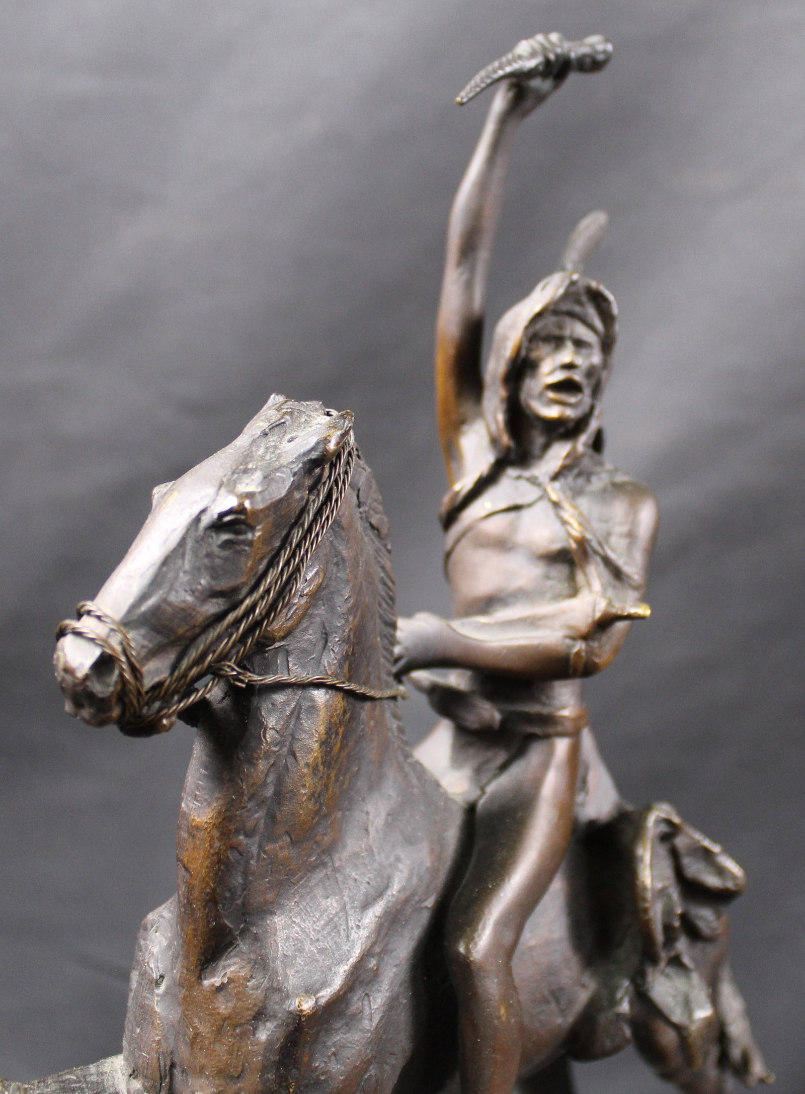 Bronze Frederic Remington Statue "The Scalp" (KFC) - 9