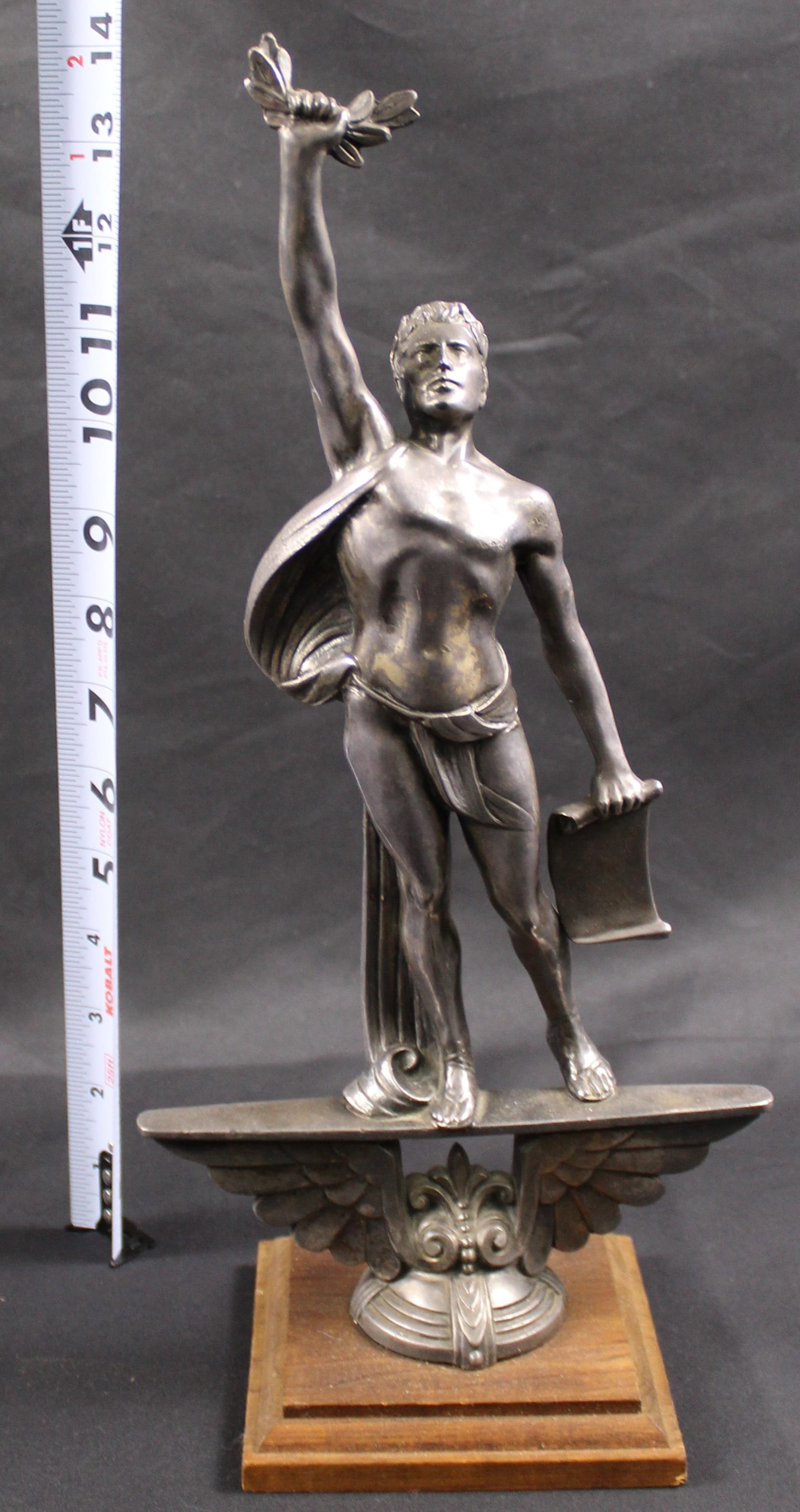 Vintage mid-1900s Sports Trophy on Wooden Base (GCW) - 6