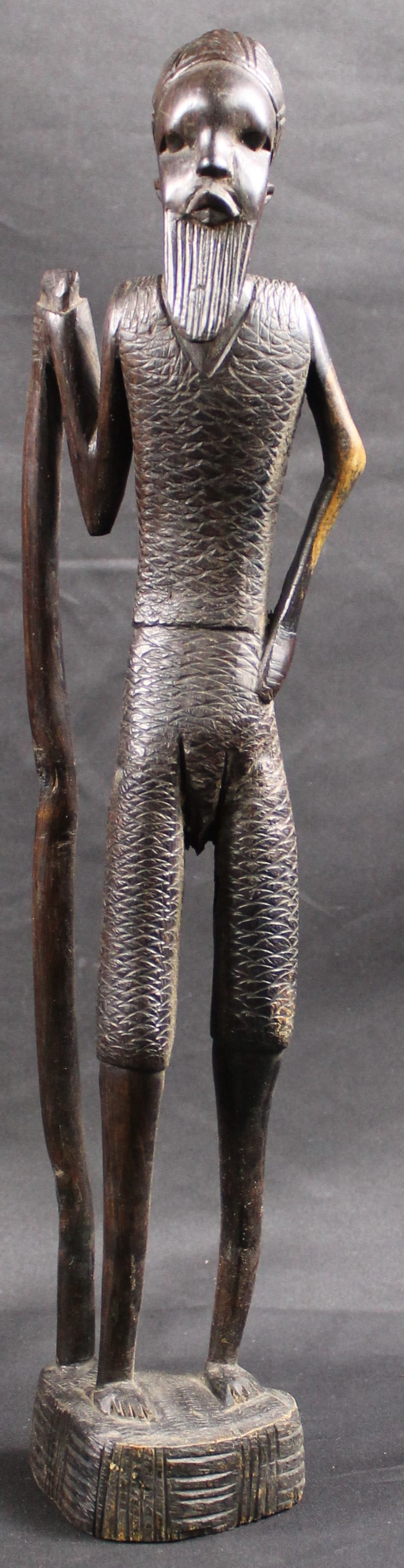 Authentic Kenyan Hand-Carved Figure (FMA): Estimated shipping parcel size (LxWxH) 24 inches x 4 inches x 4 inches. Please note, shipping estimates are provided for LiveShipping calculations only and may vary based on weight and location. The