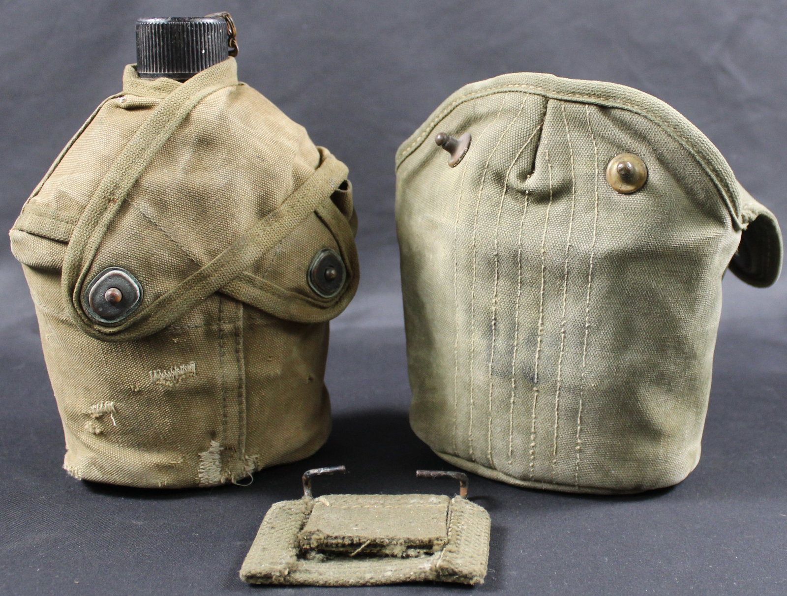 Group Lot: 1945 Dated USGI Vollrath Canteen with Two Carry Cans (PMC) (1 of 7)