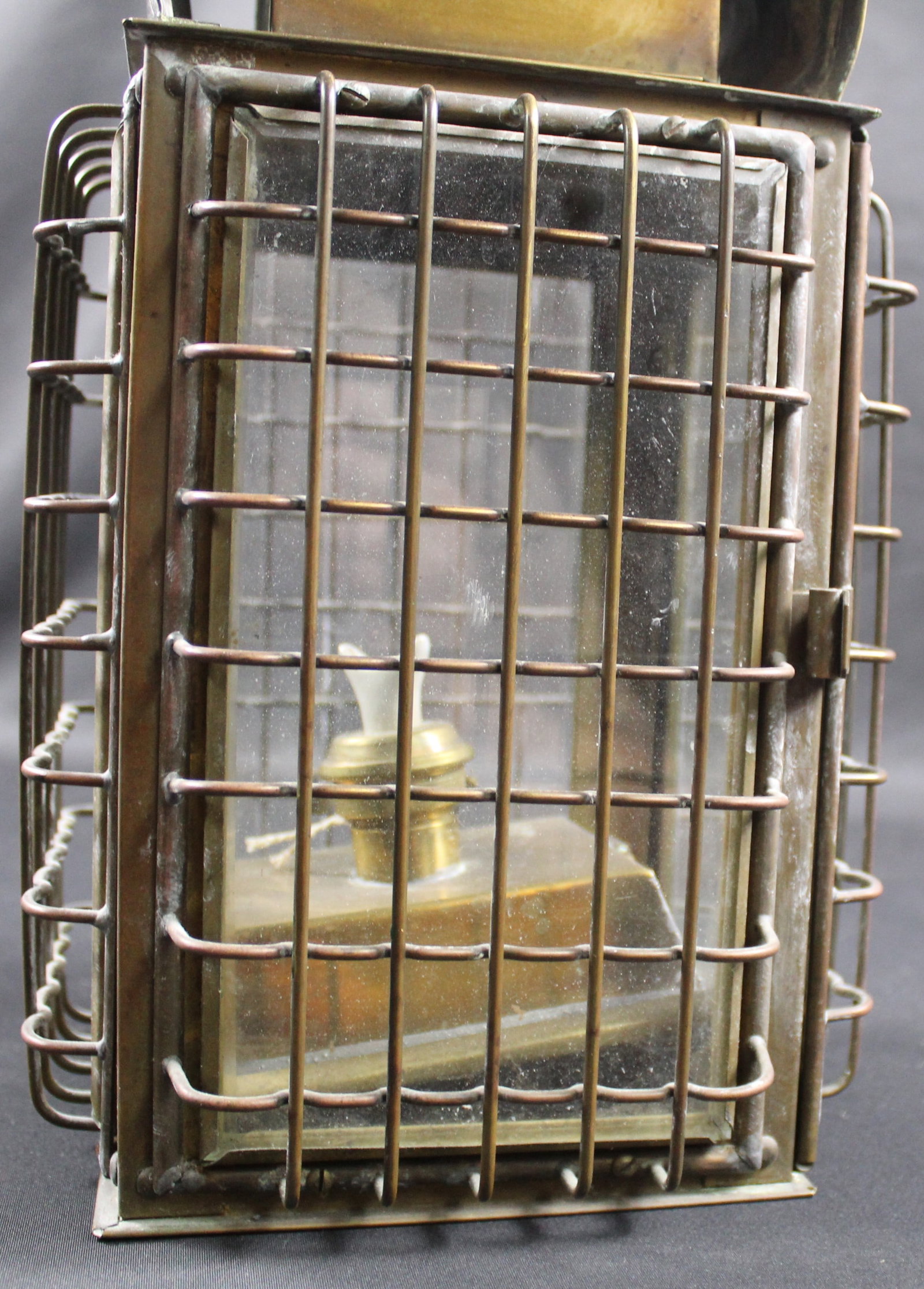 Vintage Early 1900s Brass Oil Watch Lantern (MME) - 7