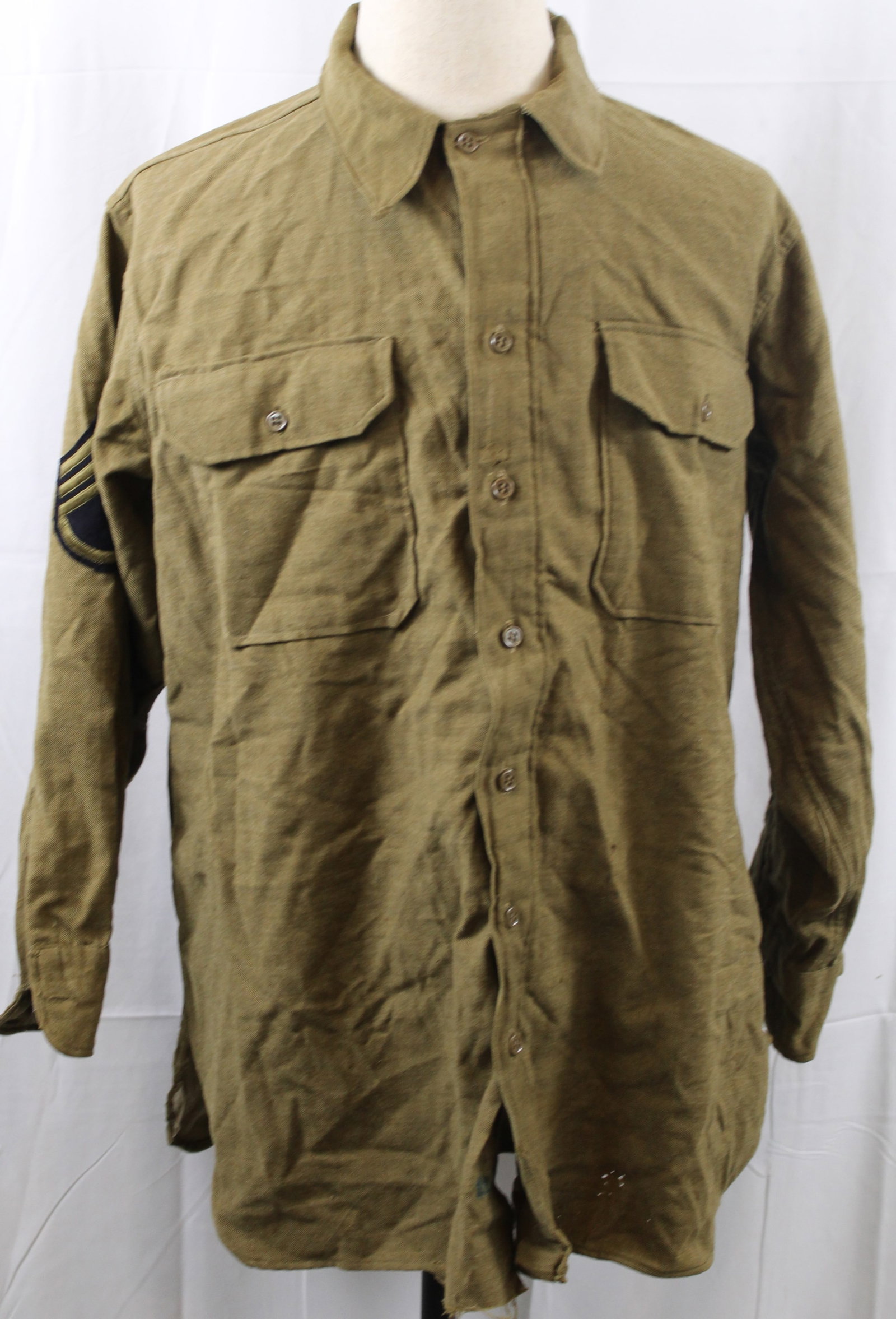 WWII US Army Issued Flanel OD Green NCO Coat (FMI) (1 of 9)