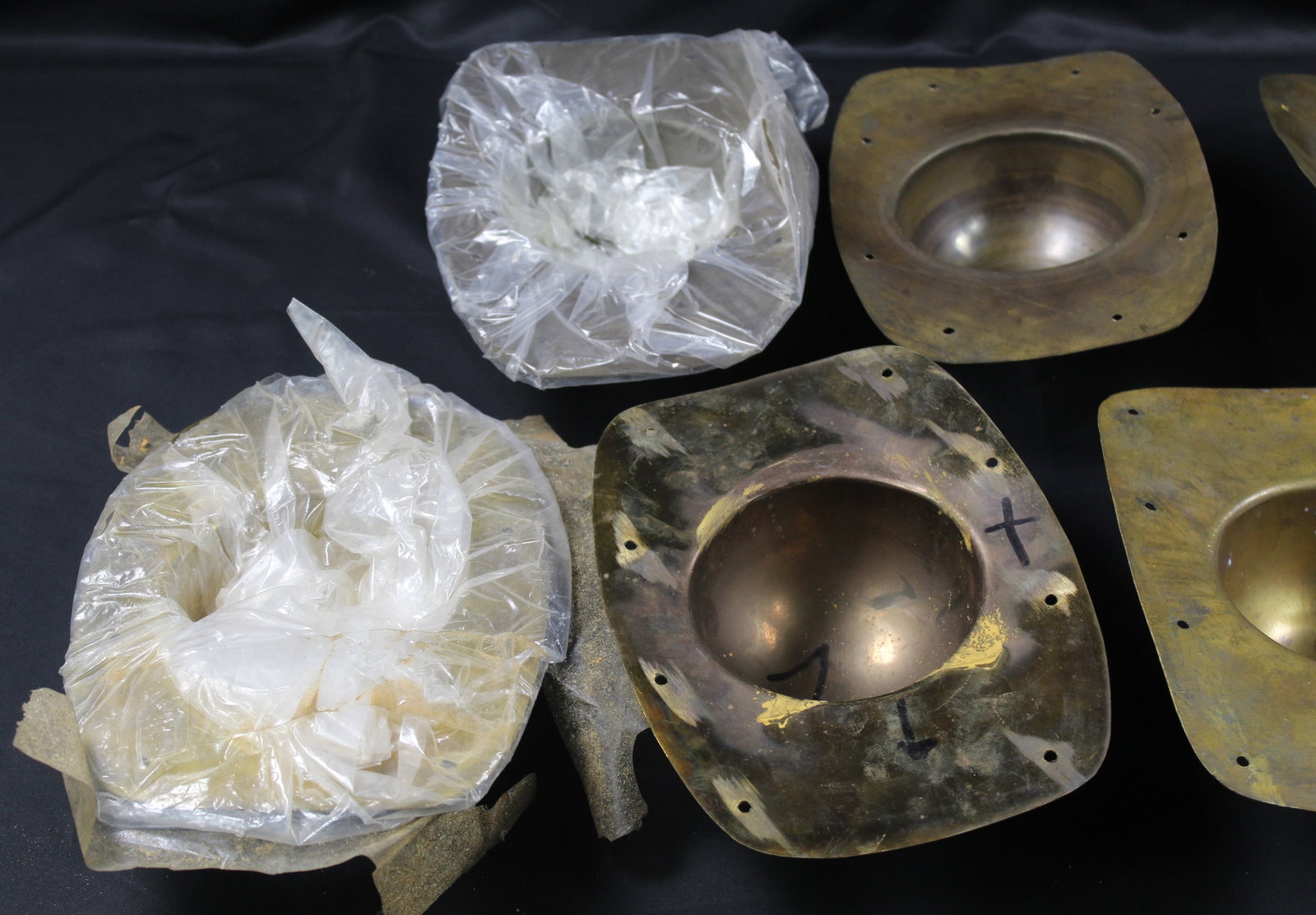 Nine Brass Roman Shield Bosses (PMC) - 4