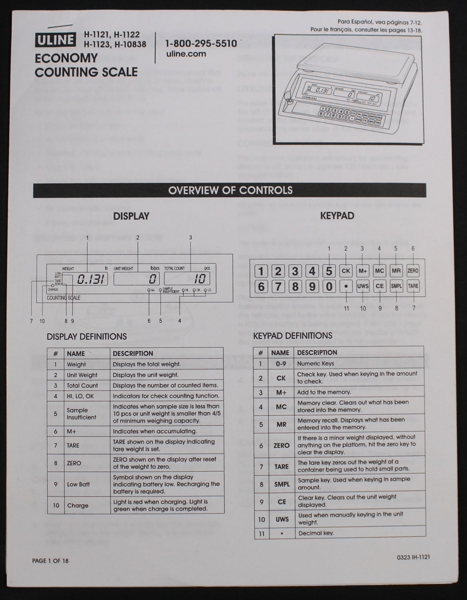 ULINE Model H 1123 Economy High Precision Counting Scale (HRR) - 4