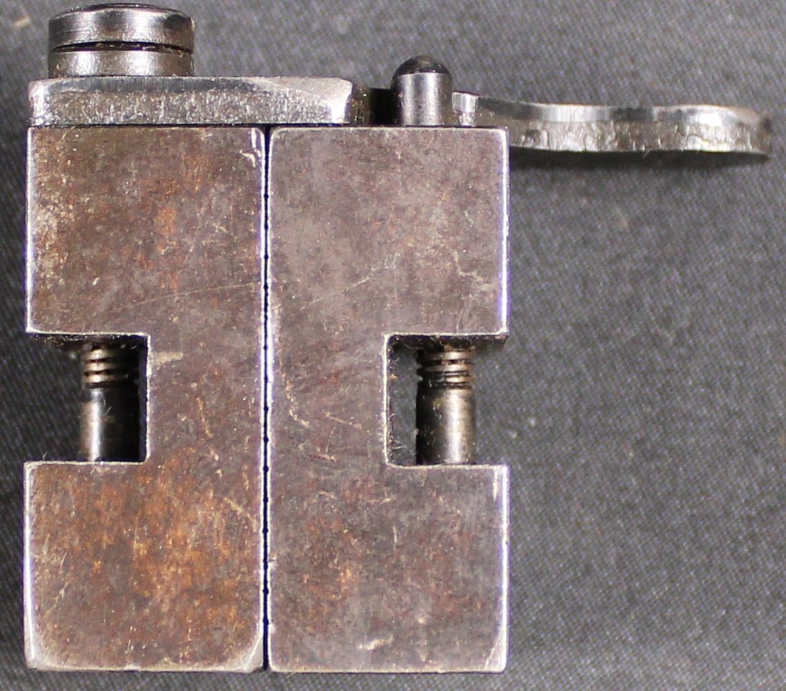 Lyman 429360 Die Cast Bullet Mould (FMI): The Lyman 429360 is a vintage .44 caliber semi-wadcutter bullet mold, casting a projectile weighing approximately 232 to 235 grains. This item is in good condition showing some wear and will need