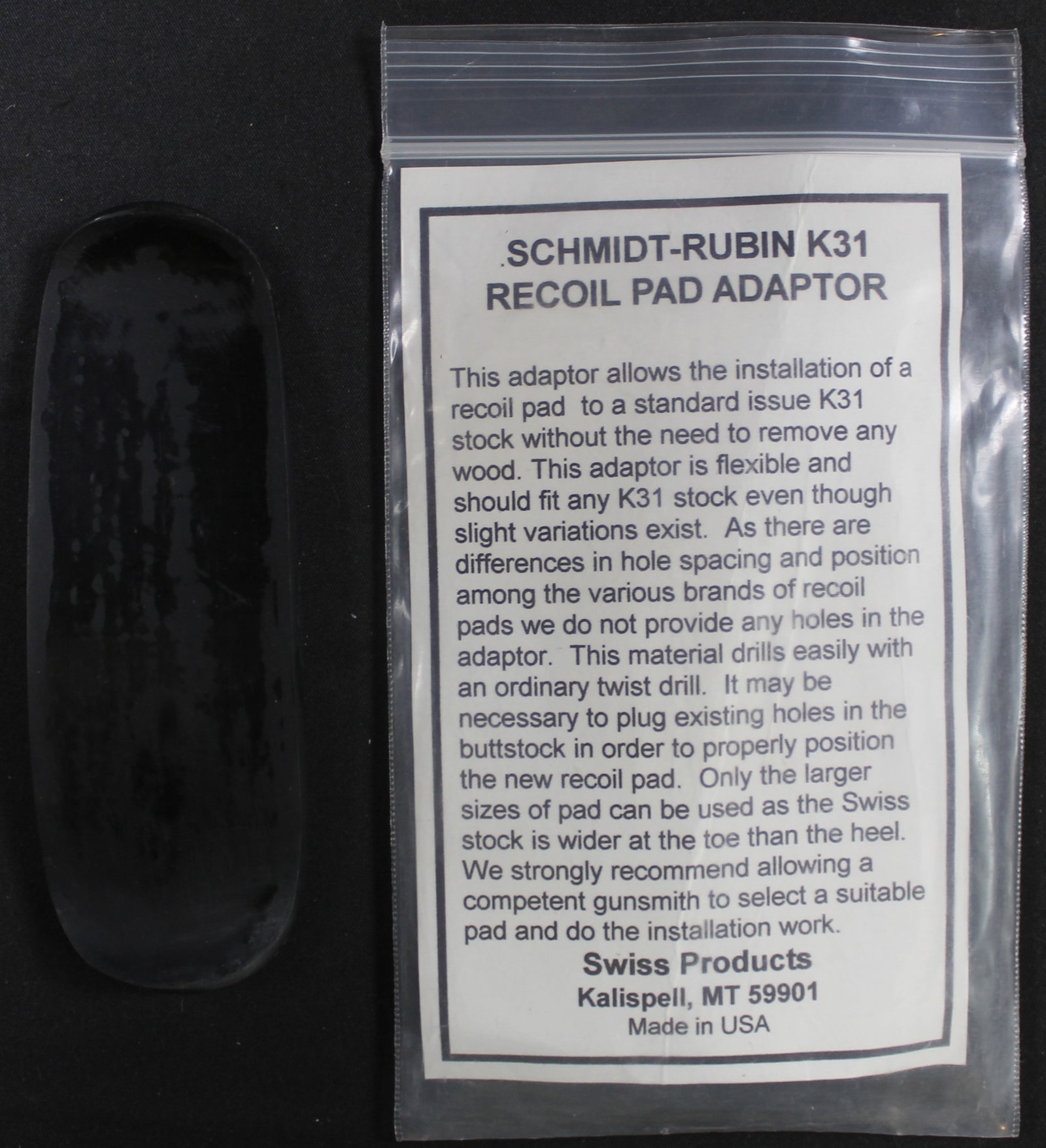 New Old Stock Schmidt-Rubin K31 Recoil Pad Adaptor (JAA) - 2
