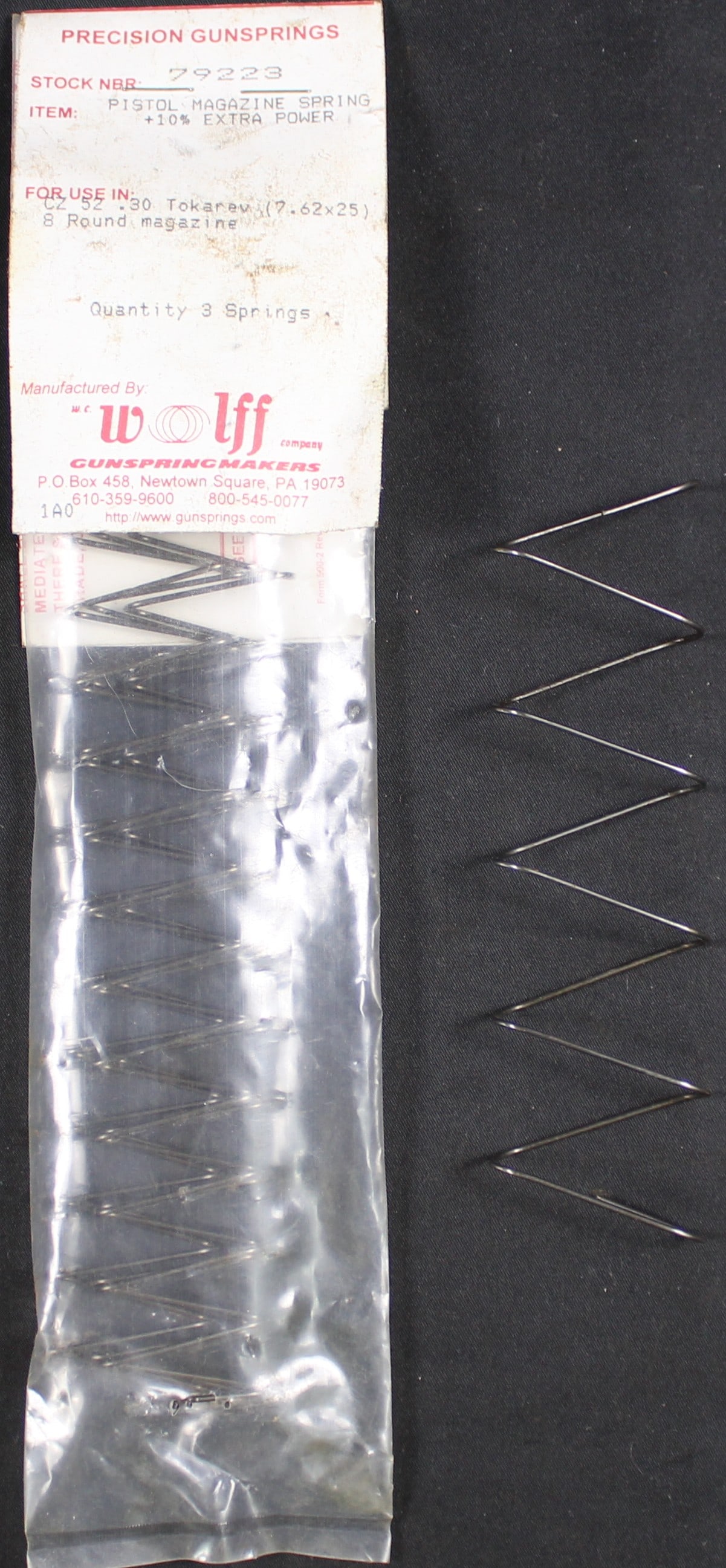 Group Lot: New Old Stock 3pk CZ 52 Magazine Springs and One Unknown Spring (FMI): Description coming soon Bidders are welcome to preview items in person during our normal operating hours Tuesday through Saturday 11am-6pm. Estimated shipping parcel size (LxWxH) 10 inches x 8 inches 
