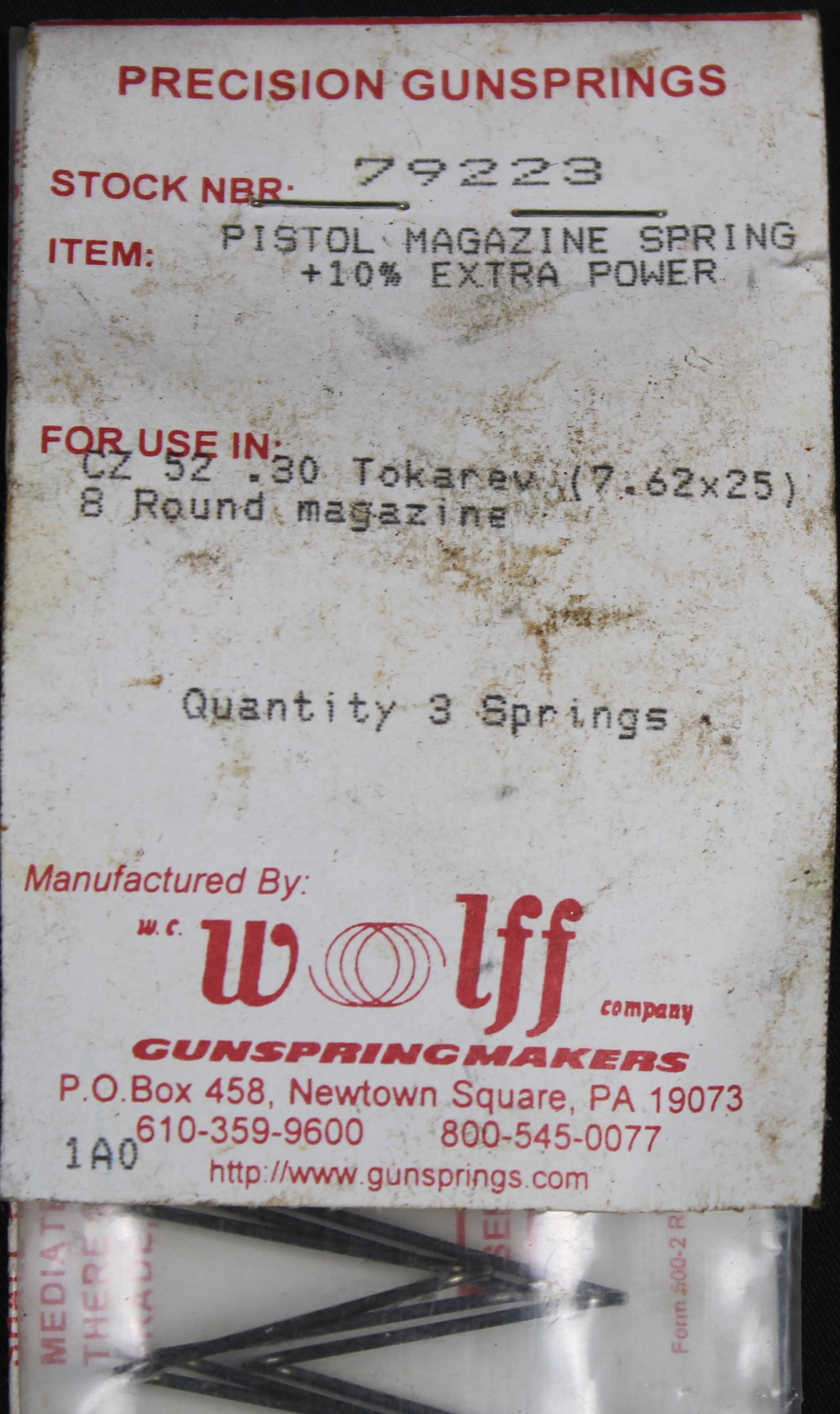 Group Lot: New Old Stock 3pk CZ 52 Magazine Springs and One Unknown Spring (FMI) - 2