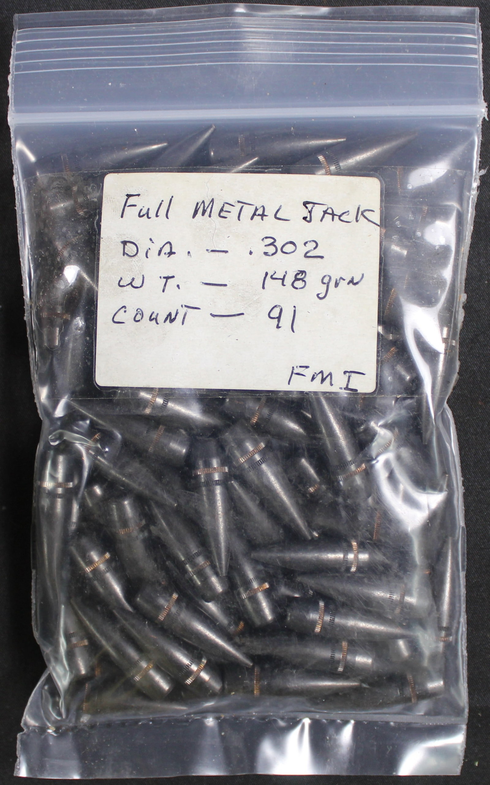 Approximately 91 .302" 148gr FMJ Bullets for Reloading (FMI): Description coming soon Bidders are welcome to preview items in person during our normal operating hours Tuesday through Saturday 11am-6pm. Estimated shipping parcel size (LxWxH) 10 inches x 6 inches