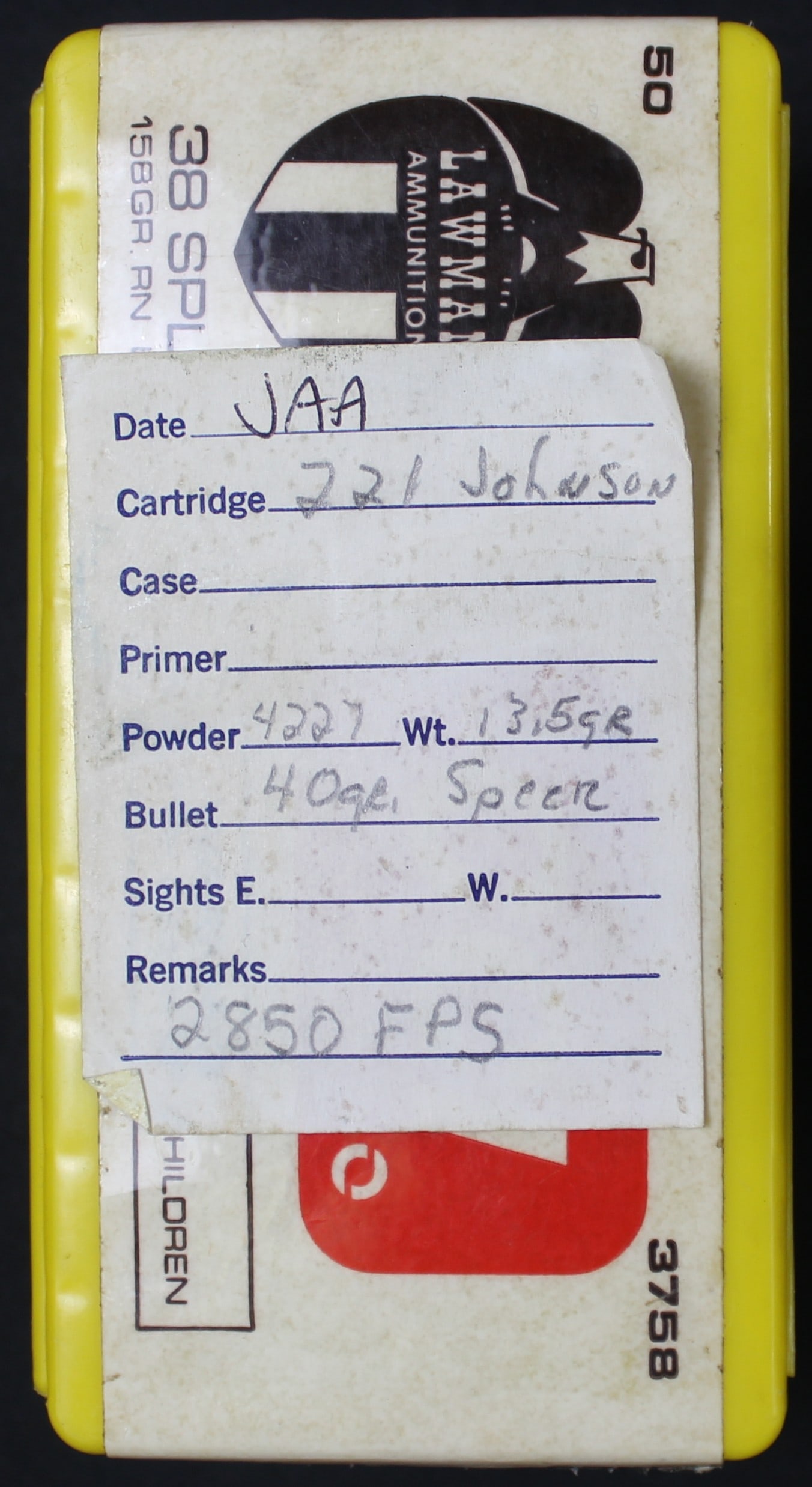 Box of Speer Manufactured 40gr .221 Johnson Reloads and Casings (JAA) - 3