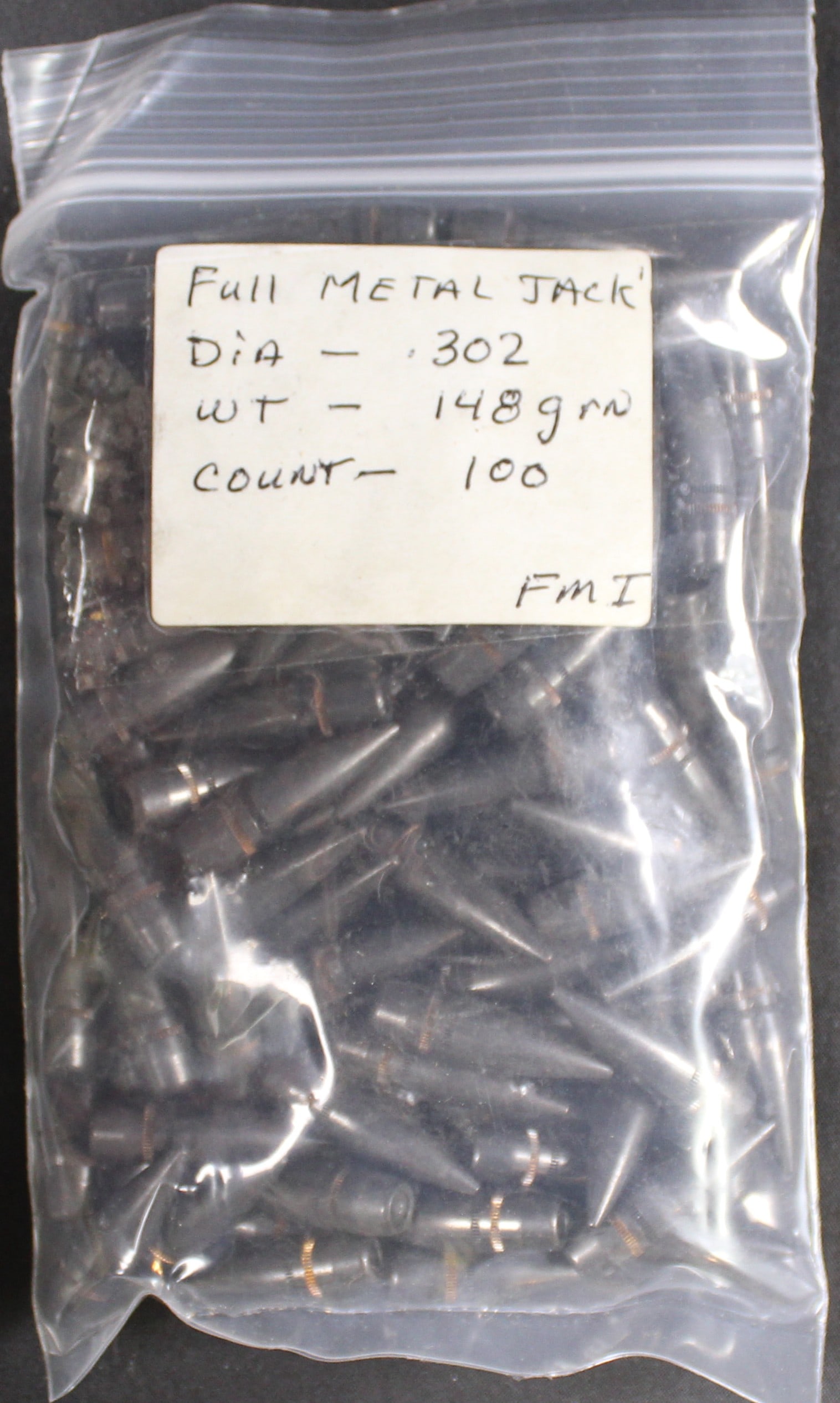 Approximately 100 .302" 148gr FMJ Bullets for Reloading (FMI): Description coming soon Bidders are welcome to preview items in person during our normal operating hours Tuesday through Saturday 11am-6pm. Estimated shipping parcel size (LxWxH) 10 inches x 6 inches