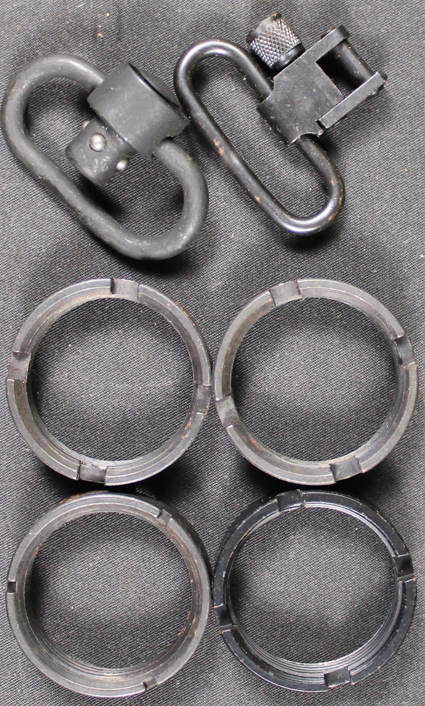 Group Lot: Two Slings for AR-15 (QD Mount) and Four Castle Nuts (GOTB): Description coming soon Bidders are welcome to preview items in person during our normal operating hours Tuesday through Saturday 11am-6pm. Estimated shipping parcel size (LxWxH) 6 inches x 6 inches