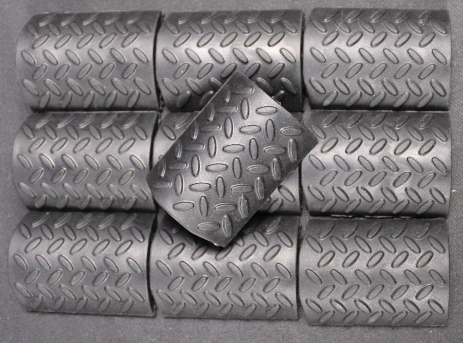 Unbranded Rubber Diamond Plate Rail Covers (DMS): These Unbranded Rubber Diamond Plate Rail Covers are in good condition showing minimal wear. Bidders are welcome to preview items in person during our normal operating hours Tuesday through Saturday