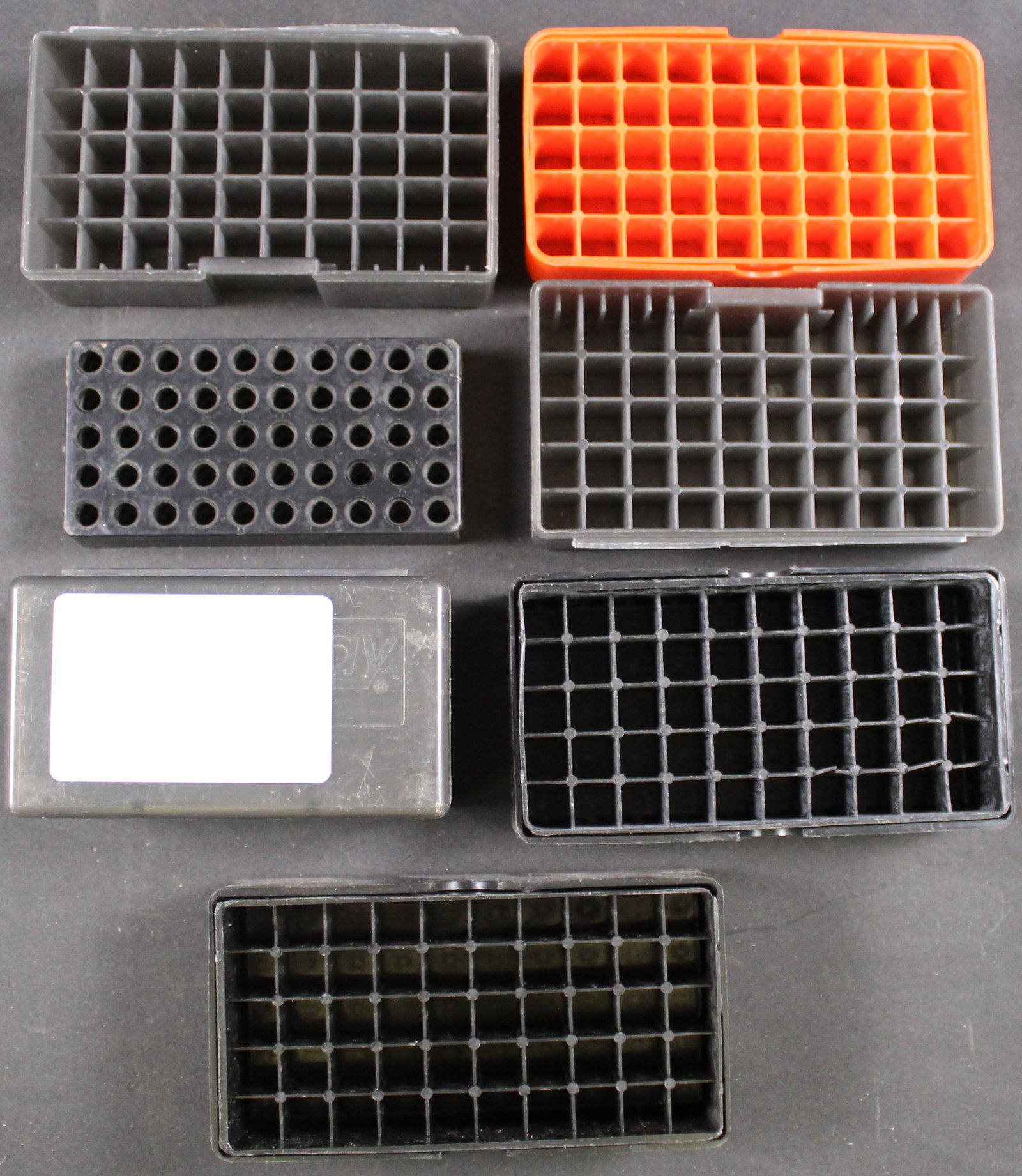 Group Lot: Seven Reloading Reload Trays (FMI): Description coming soon Bidders are welcome to preview items in person during our normal operating hours Tuesday through Saturday 11am-6pm. Estimated shipping parcel size (LxWxH) 12 inches x 8 inches 