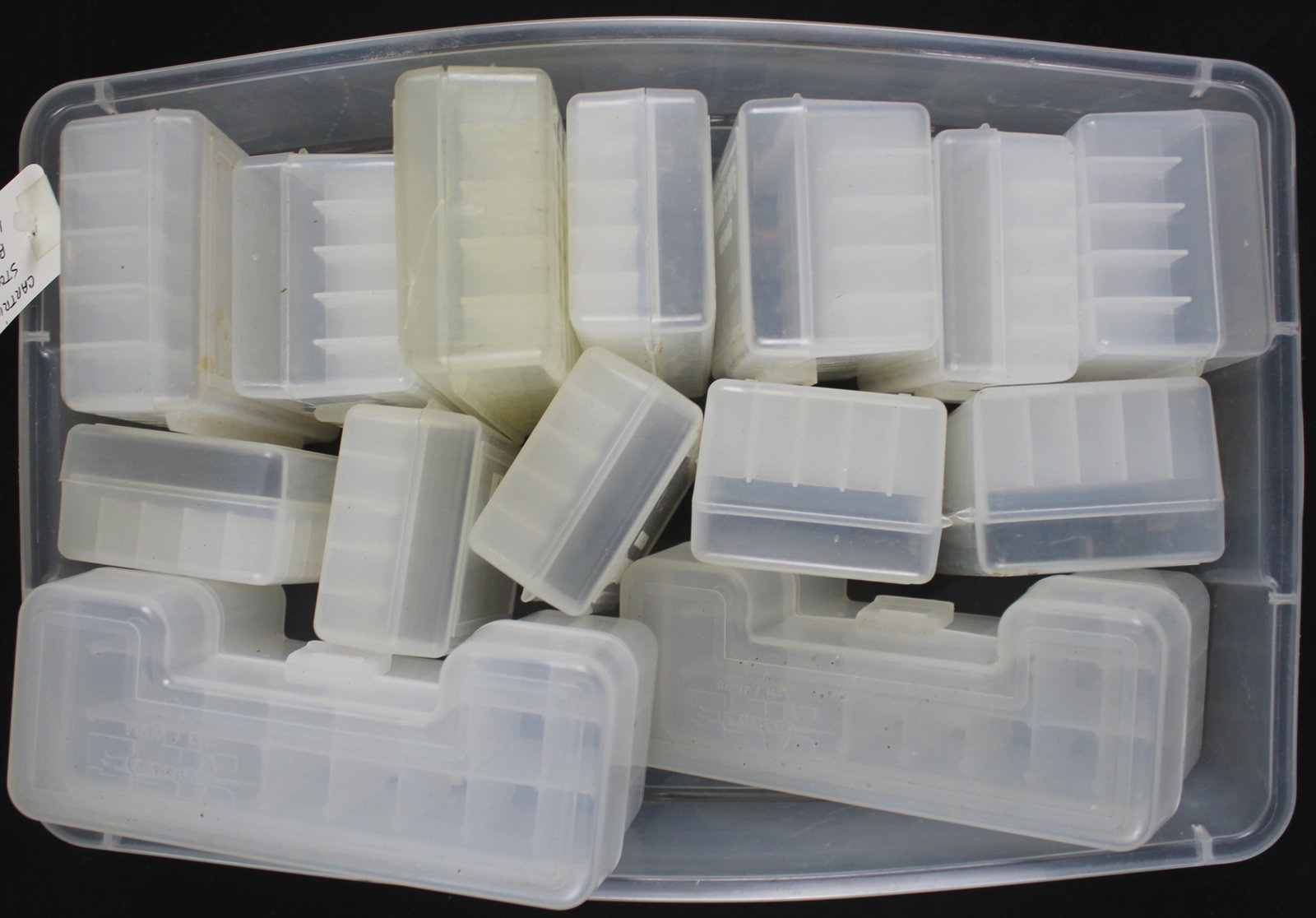 Group Lot: Approximately 14 Reloading Reload Cases (FMI): Description coming soon Bidders are welcome to preview items in person during our normal operating hours Tuesday through Saturday 11am-6pm. Estimated shipping parcel size (LxWxH) 10 inches x 10 inches