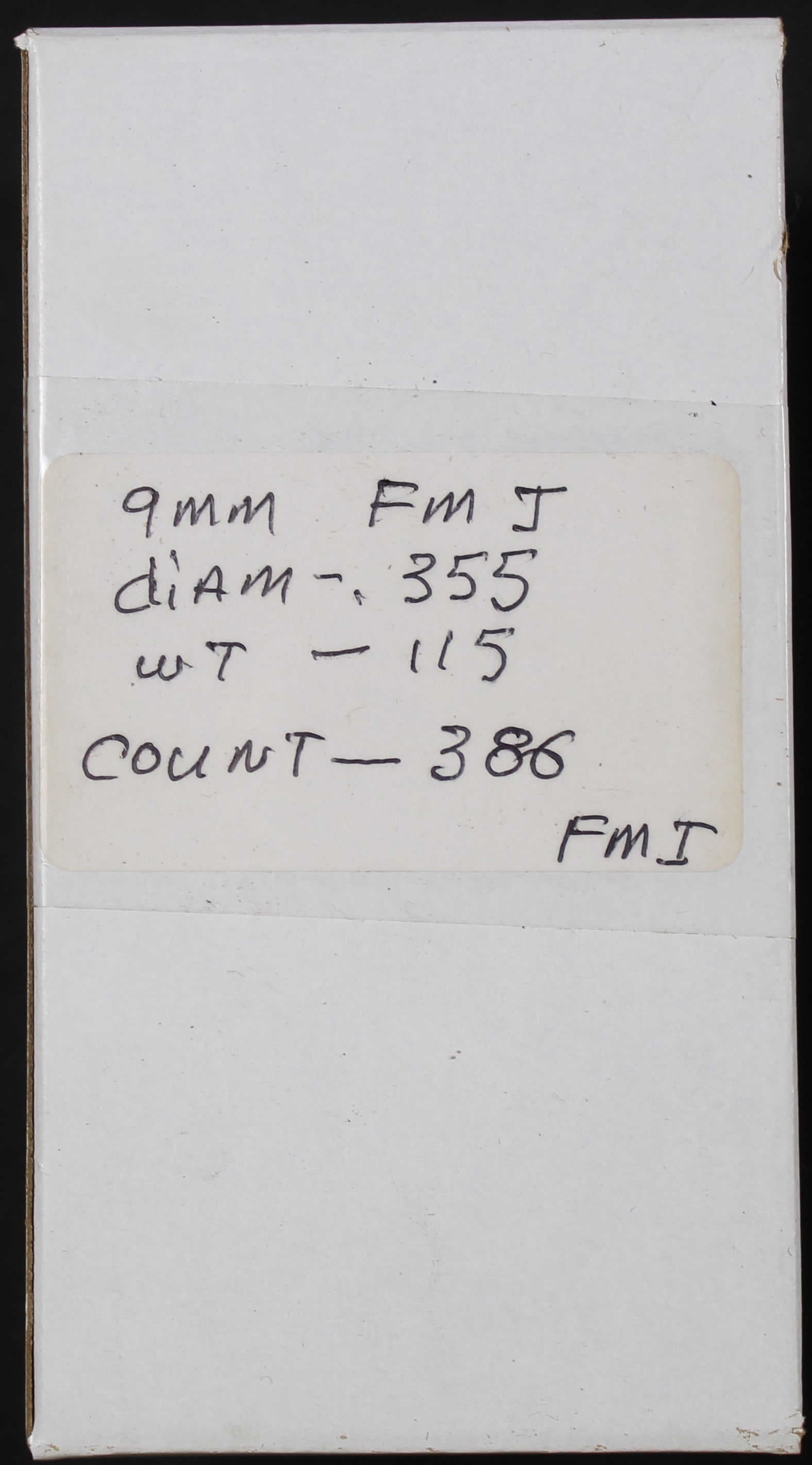 Approximately 386 115gr .355" FMJ 9mm Bullets for Reloading (FMI) - 2