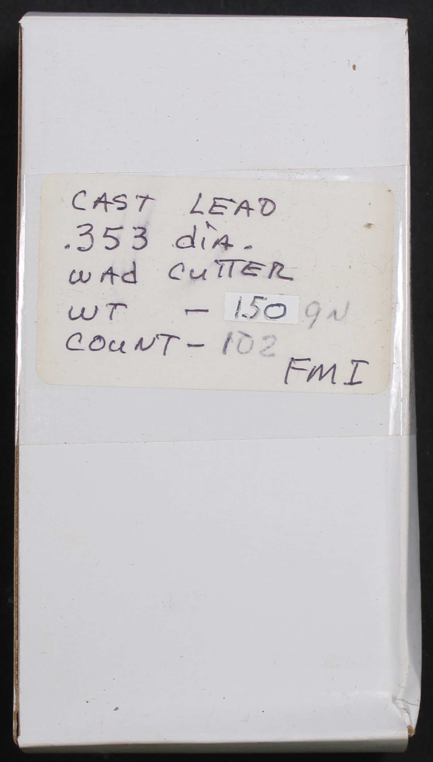 Approximately 102 .353" 150gr Wad Cutter Cast Lead Bullets for Reloading (FMI) - 2