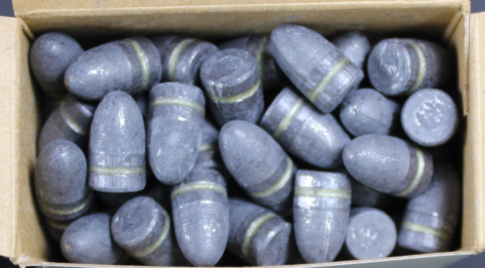Approximately 250 9mm Cast Lead Bullets Sized and Lubed for Reloading (FMI): Description coming soon Bidders are welcome to preview items in person during our normal operating hours Tuesday through Saturday 11am-6pm. Estimated shipping parcel size (LxWxH) 8 inches x 8 inches