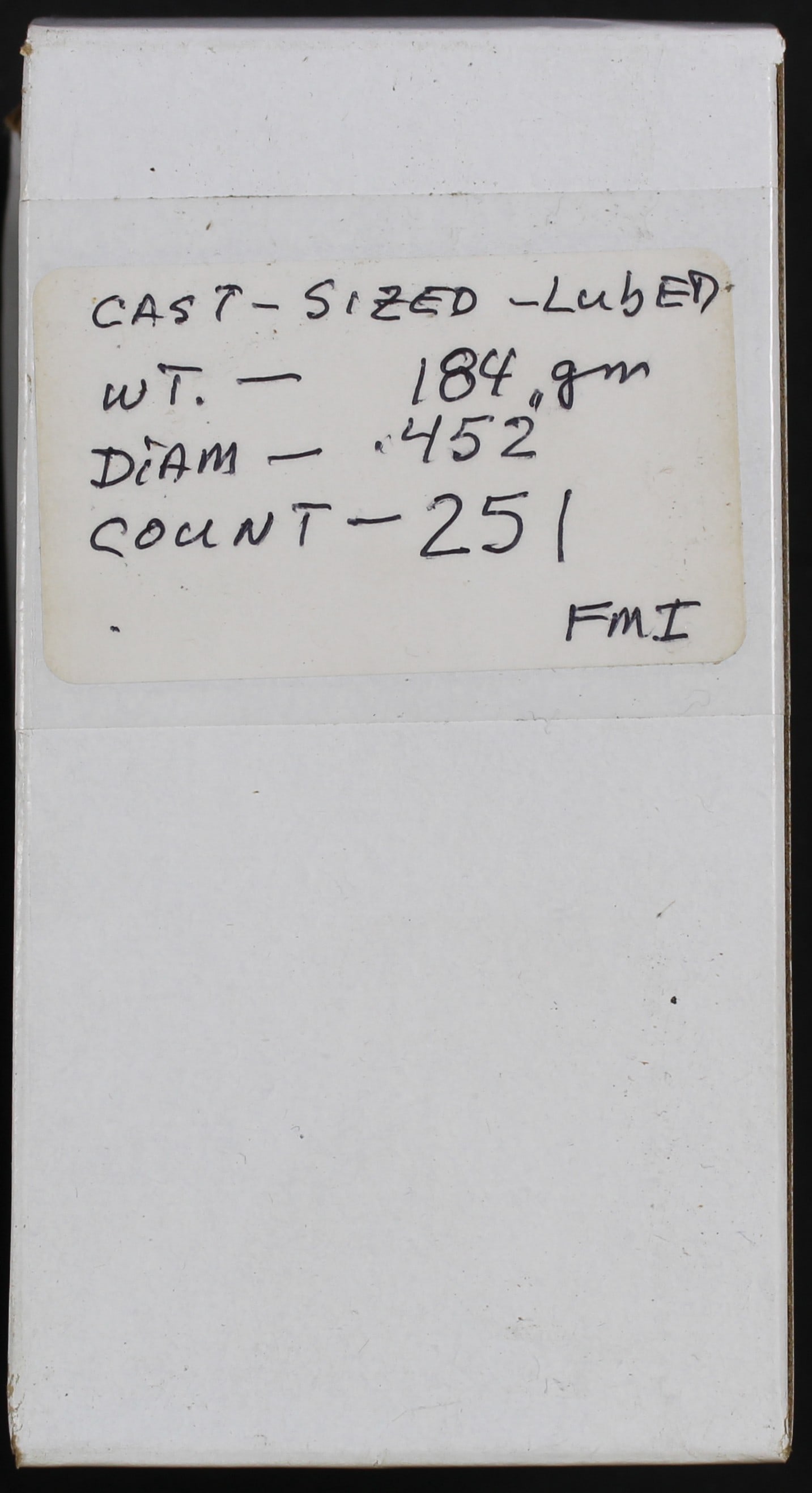 Approximately 251 .452" 184gr Cast/Sized and Lubed Bullets for Reloading (FMI) - 2