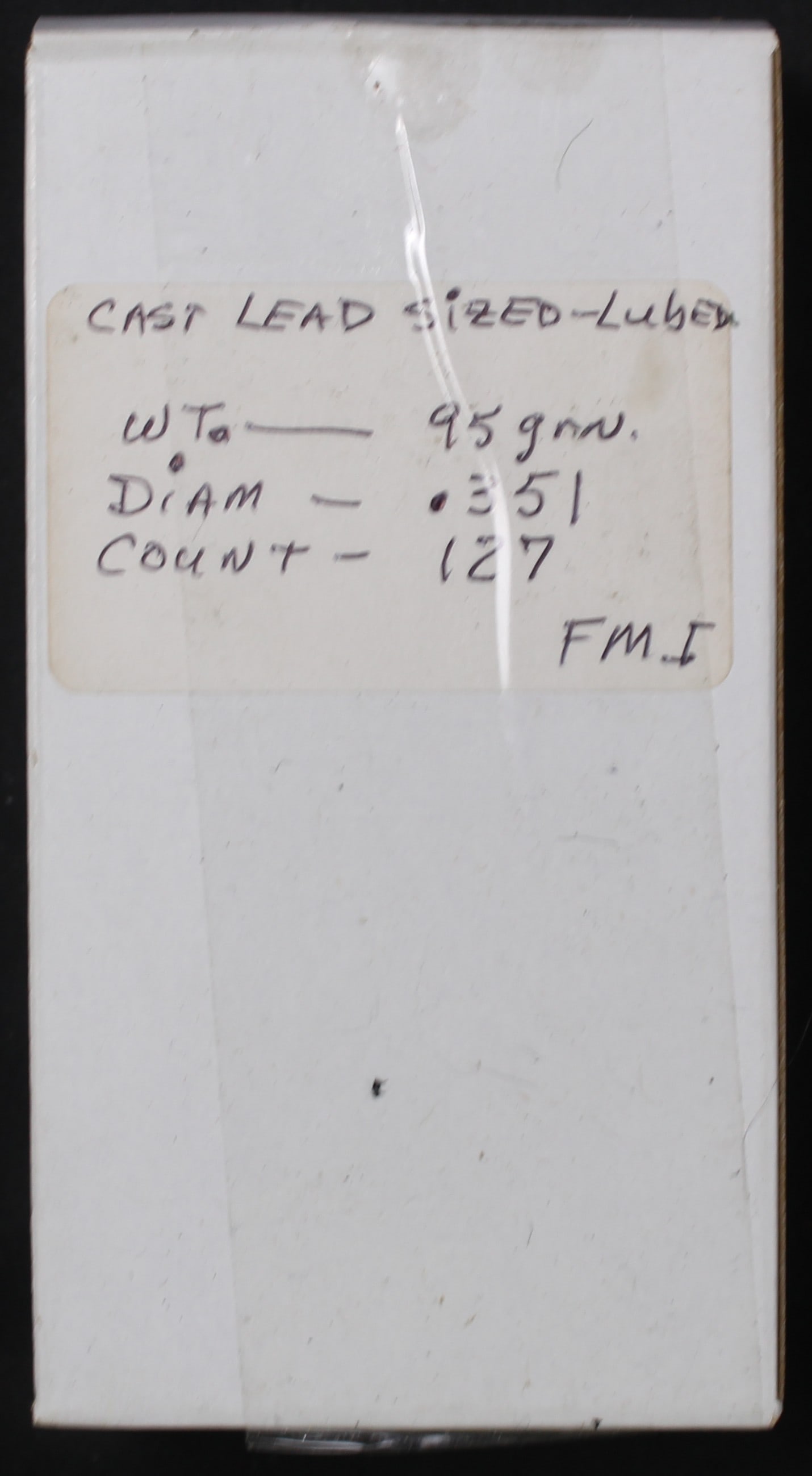 Approximately 127 .351" 95gr Cast Lead Sized/Lubed Bullets for Reloading (FMI): Description coming soon Bidders are welcome to preview items in person during our normal operating hours Tuesday through Saturday 11am-6pm. Estimated shipping parcel size (LxWxH) 8 inches x 8 inches
