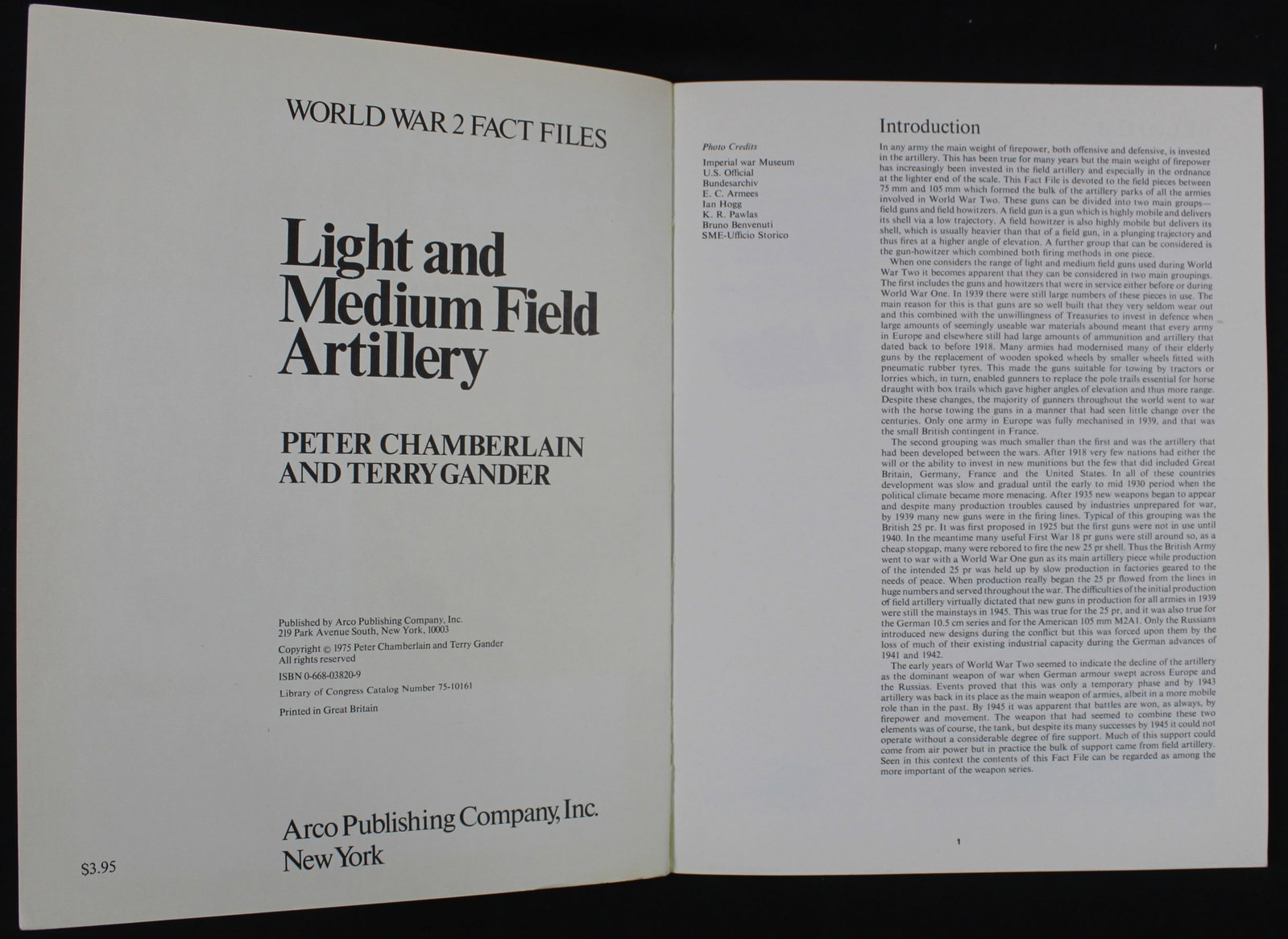 "Light and Medium Field Artillery" WW2 Fact Files (FMI) - 2