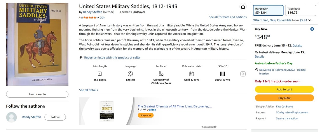 "United States Military Saddles: 1812-1943" by Randy Steffen (FMI) - 5