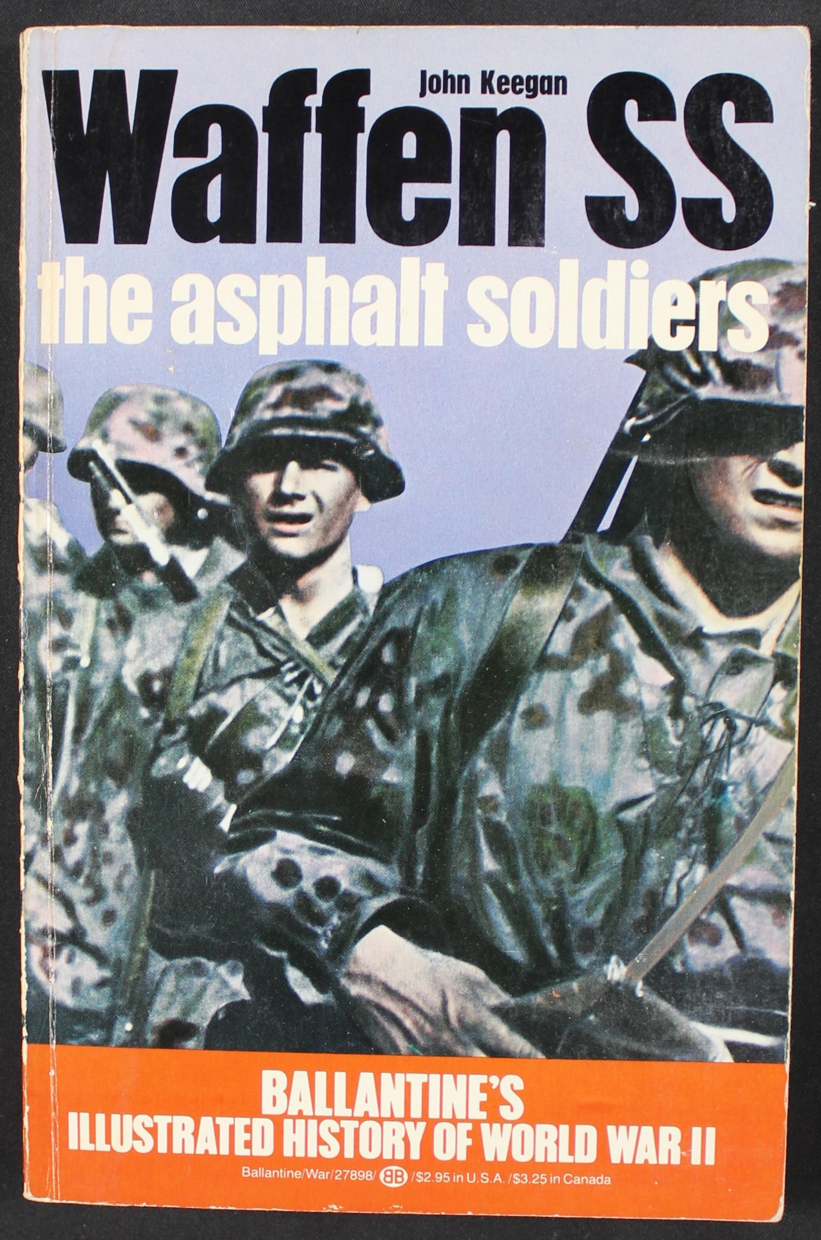 "Waffen SS: The Asphalt Soldiers" by John Keegan (JAA): A paperback copy of "Waffen SS: The Asphalt Soldiers" by John Keegan in good condition overall. "Waffen SS: The Asphalt Soldiers" is a 1970 military history book by renowned British historian John