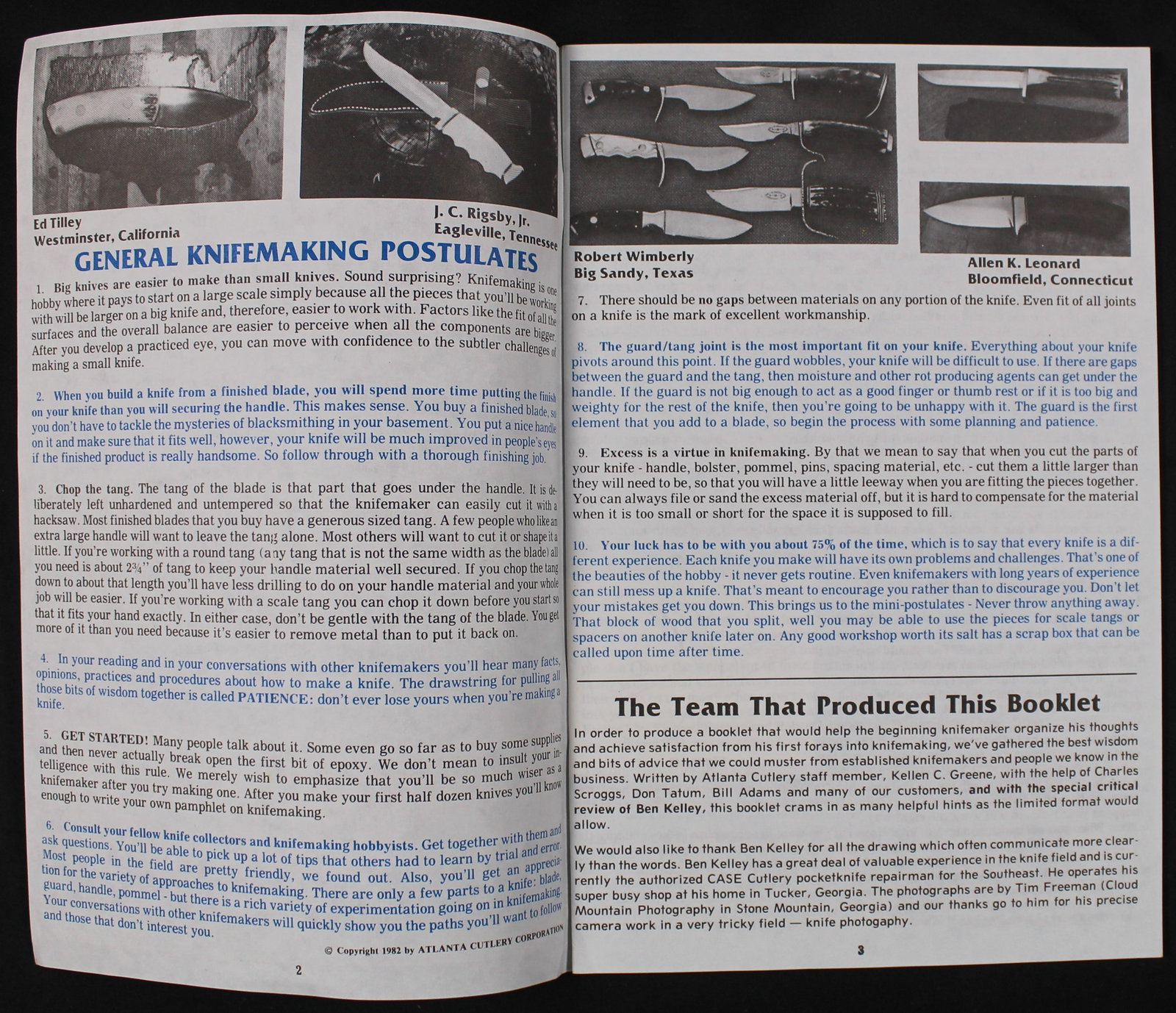 "How to Get Started in Knife Making" by the Atlanta Cutlery Corporation (JAA) - 2