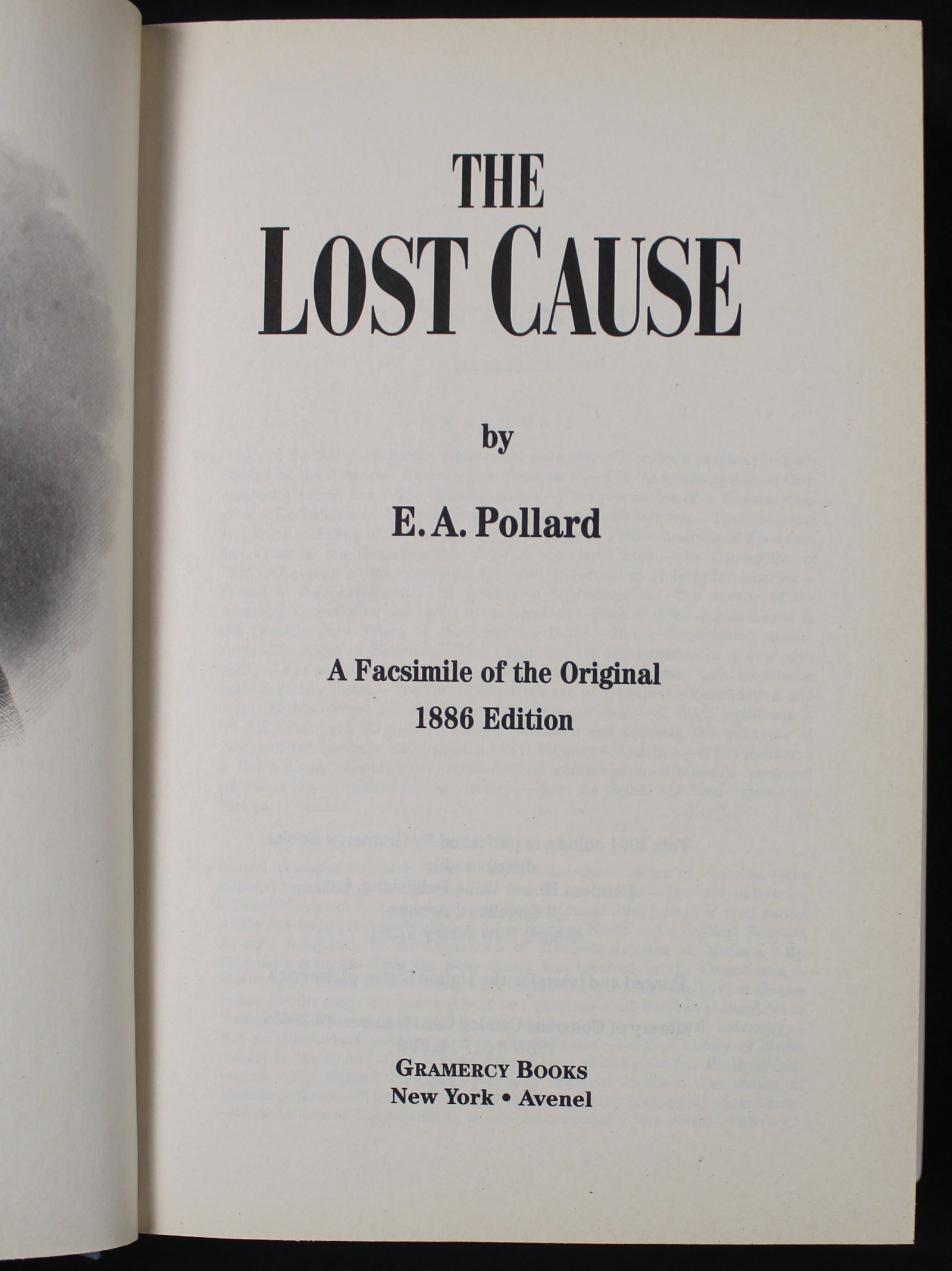 "The Lost Cause" by E. A. Pollard (SFA) - 2