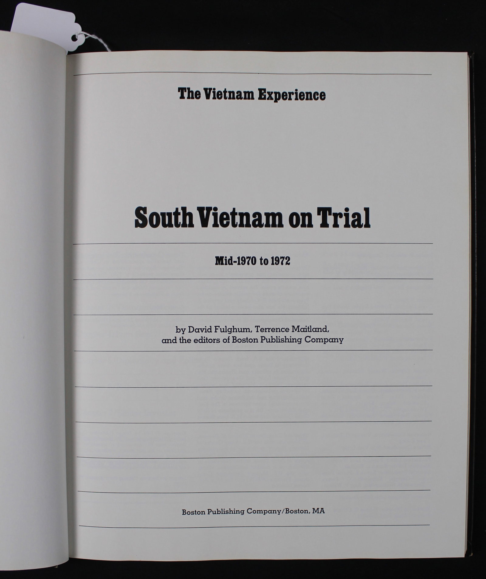 The Vietnam Experience: "South Vietnam on Trial" by David Fulghum (BLB) - 2