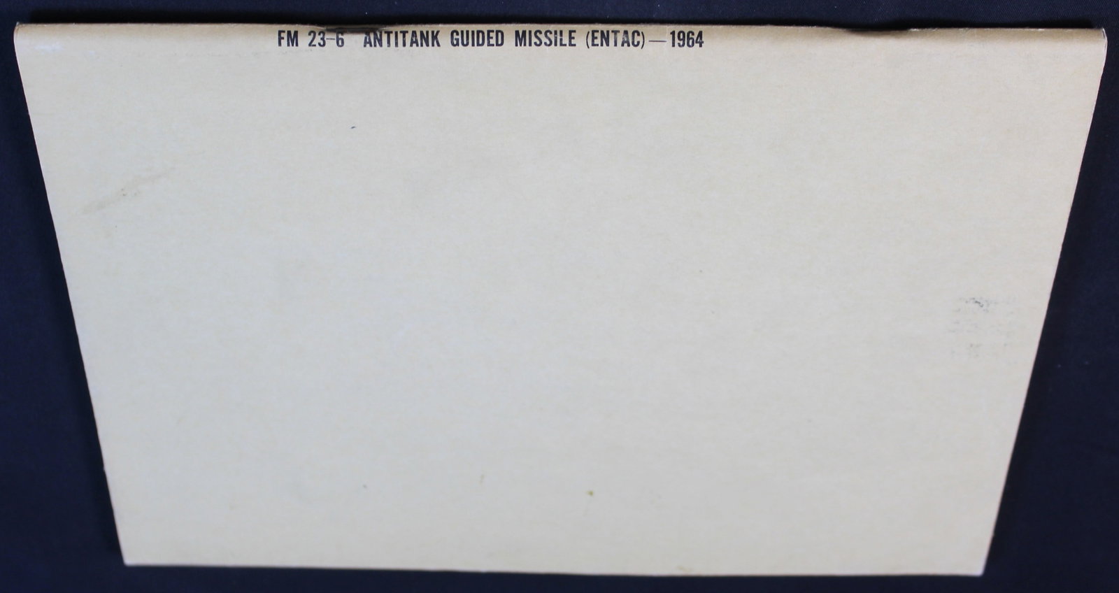 1964 Dated Department of the Army Field Manual "Antitank Guided Missile (ENTAC)" (FMI) - 2