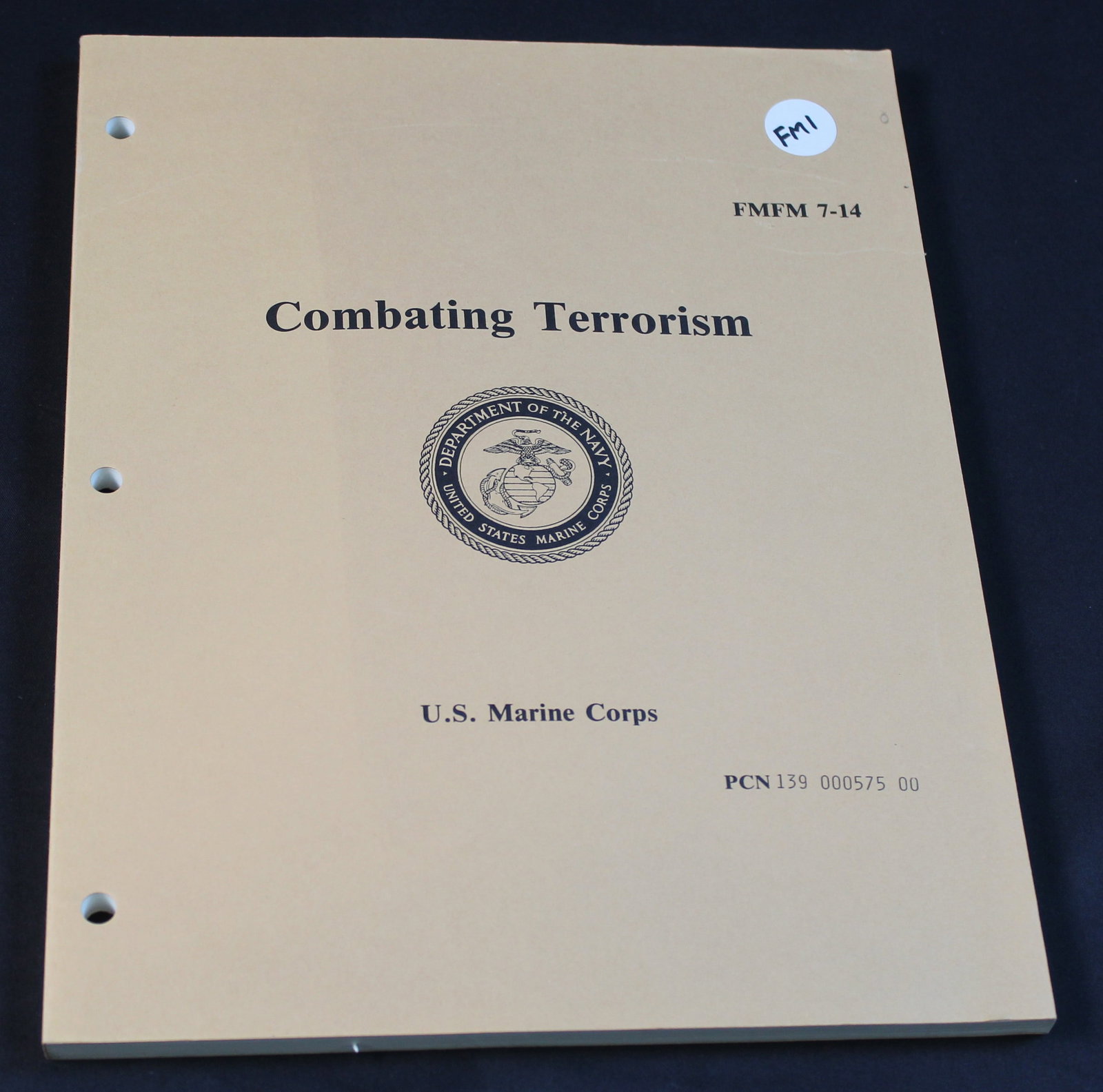 Department of the Navy FMFM 7-14 "Combating Terrorism" Marine Corps (FMI) (1 of 2)