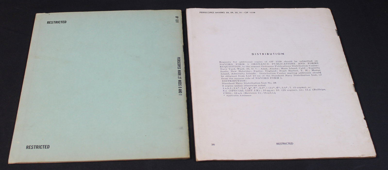 A 1950 Dated US Bureau of Ordinance Publication "Periscopes Mark 27 Mods 0 and 1 Manual." (FMI) - 3