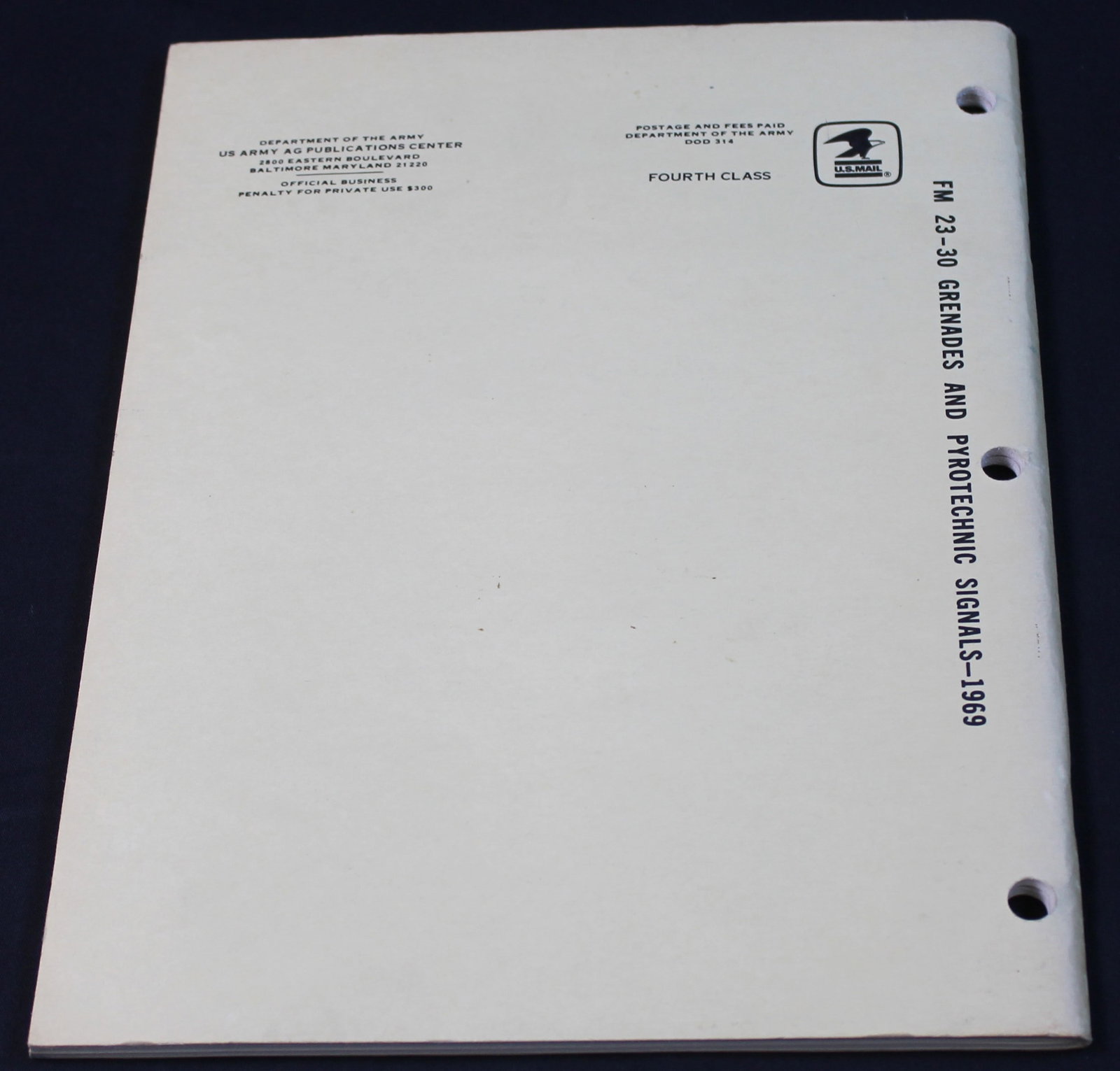 A 1969 Dated US Department of the Army "Grenades and Pyrotechnic Signals Manual." (FMI) - 2