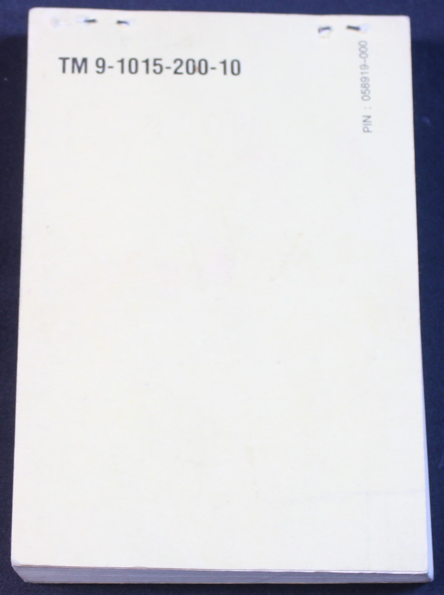 1985 Dated US Department of the Army TM 9-1015-200-10 "Operator's Manual for Mortar 81mm" (FMI) - 2