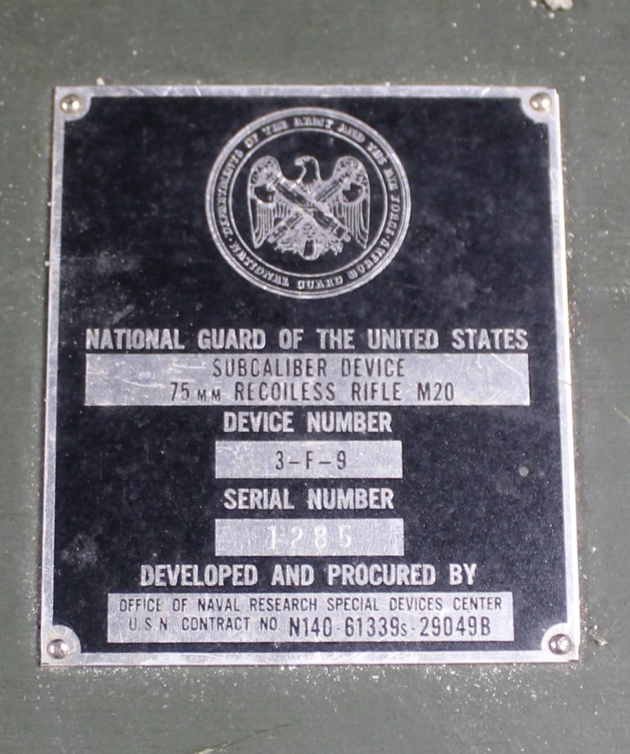 Extremely Rare 75mm Recoilless Rifle M20 Subcaliber Firing Device 3-F-9 (FMI) - 4
