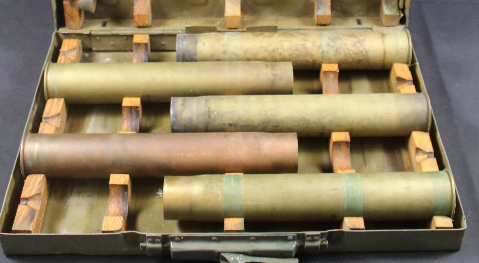 WWII Russian 45mm Anti-Tank Gun Transport Case with Five Shells (FMI) - 7